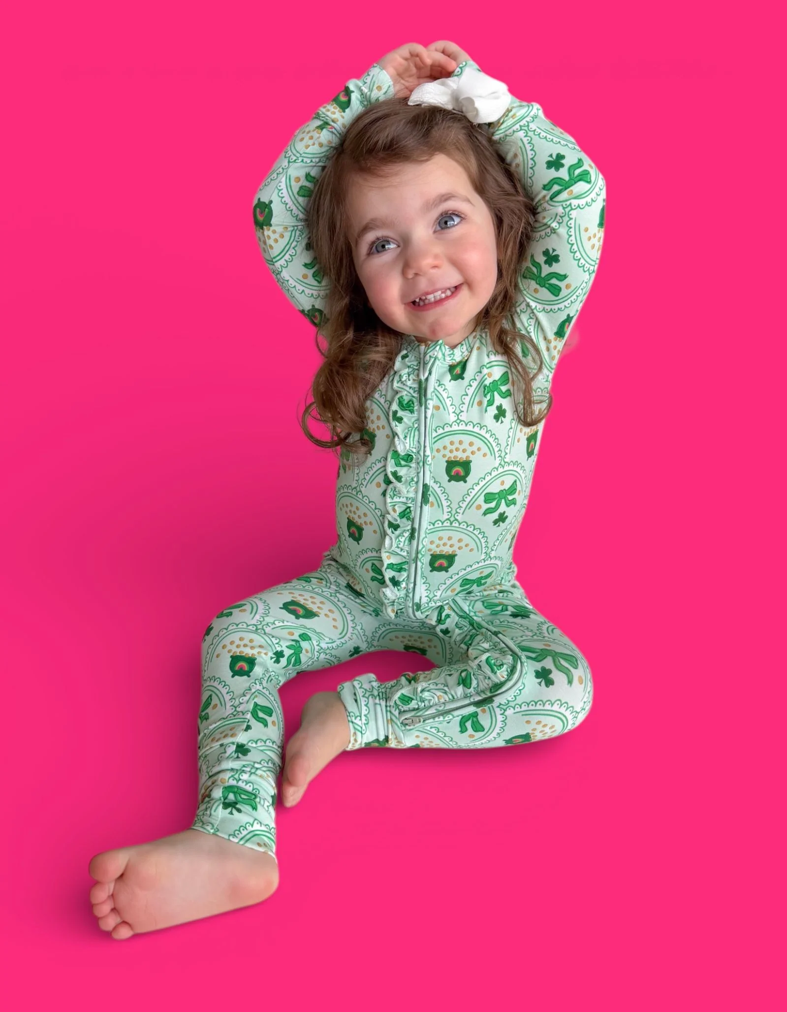 CLOVER & COINS DREAM RUFFLE ROMPER - Image 4