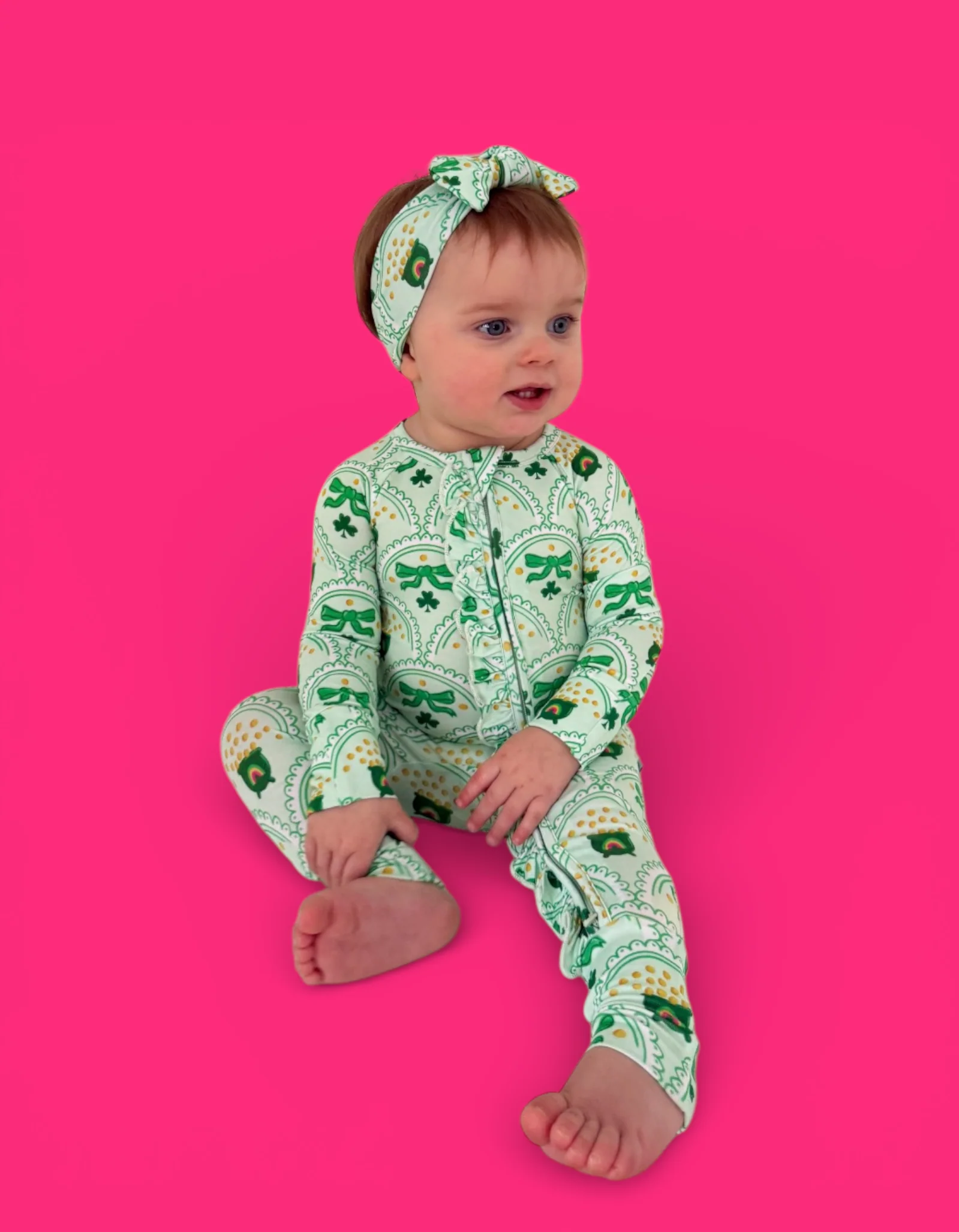 CLOVER & COINS DREAM RUFFLE ROMPER - Image 5