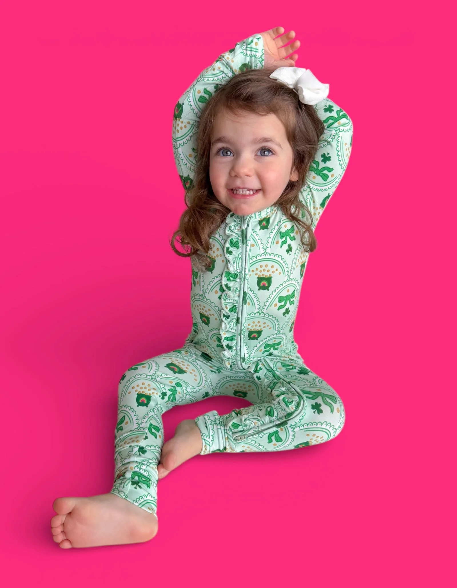 CLOVER & COINS DREAM RUFFLE ROMPER - Image 6