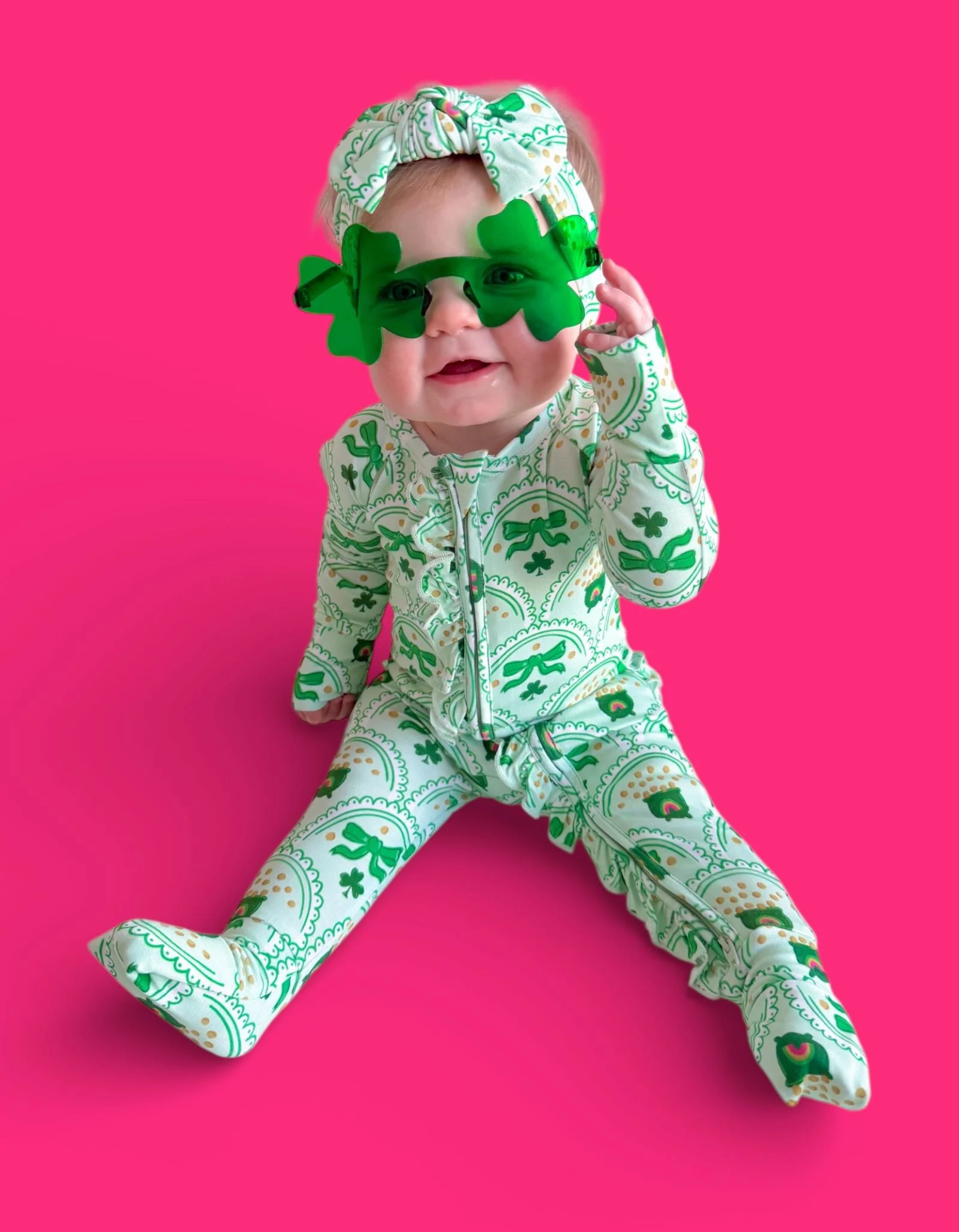 CLOVER & COINS DREAM RUFFLE ROMPER - Image 7