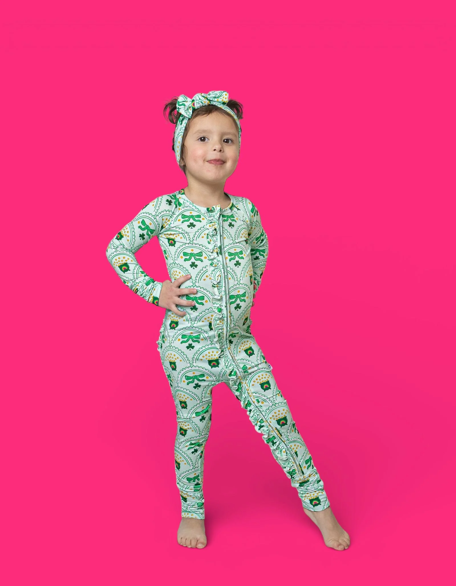CLOVER & COINS DREAM RUFFLE ROMPER - Image 8