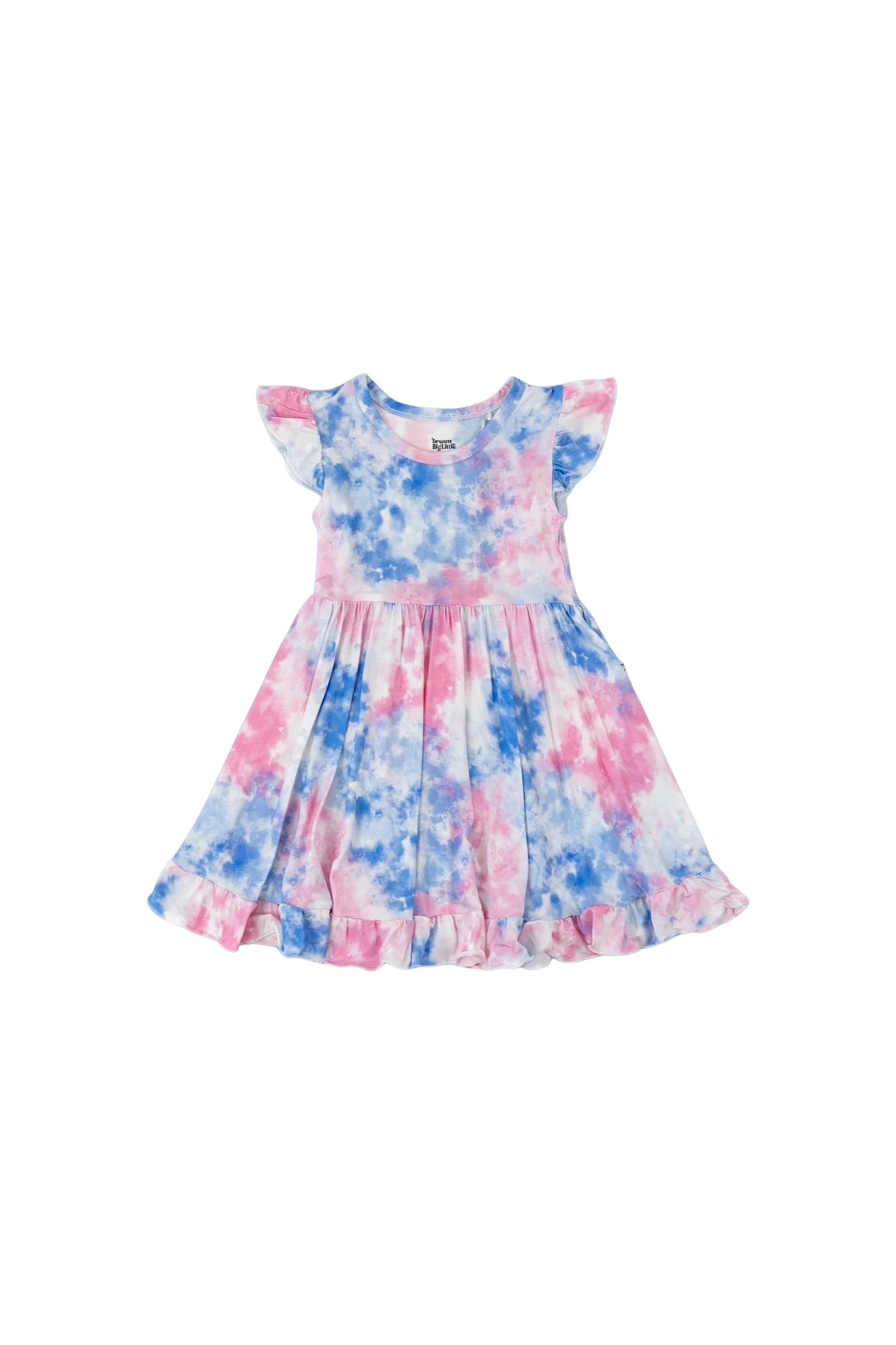 COTTON CANDY TIE DYE CAP SLEEVE DREAM RUFFLE DRESS - Image 24