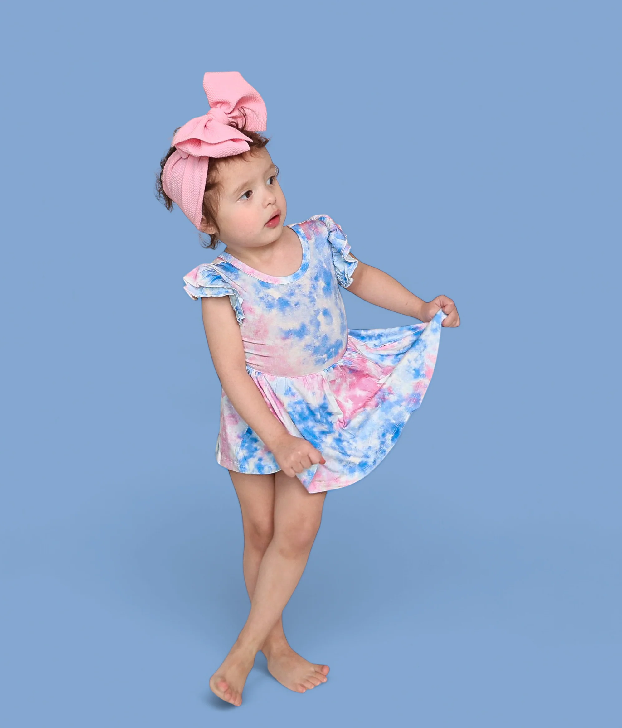 COTTON CANDY TIE DYE DREAM CAP SLEEVE BODYSUIT DRESS - Image 10