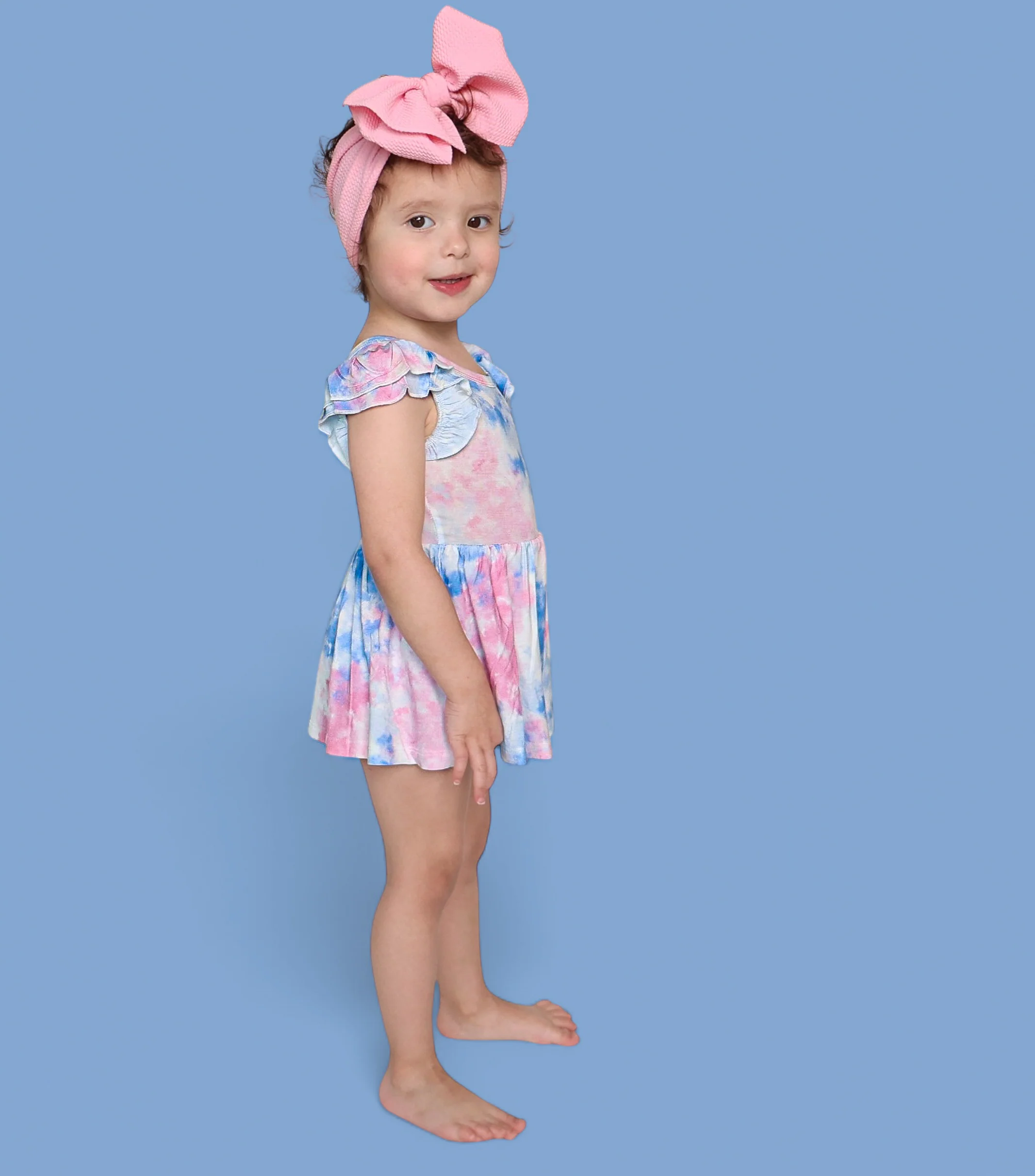 COTTON CANDY TIE DYE DREAM CAP SLEEVE BODYSUIT DRESS - Image 11