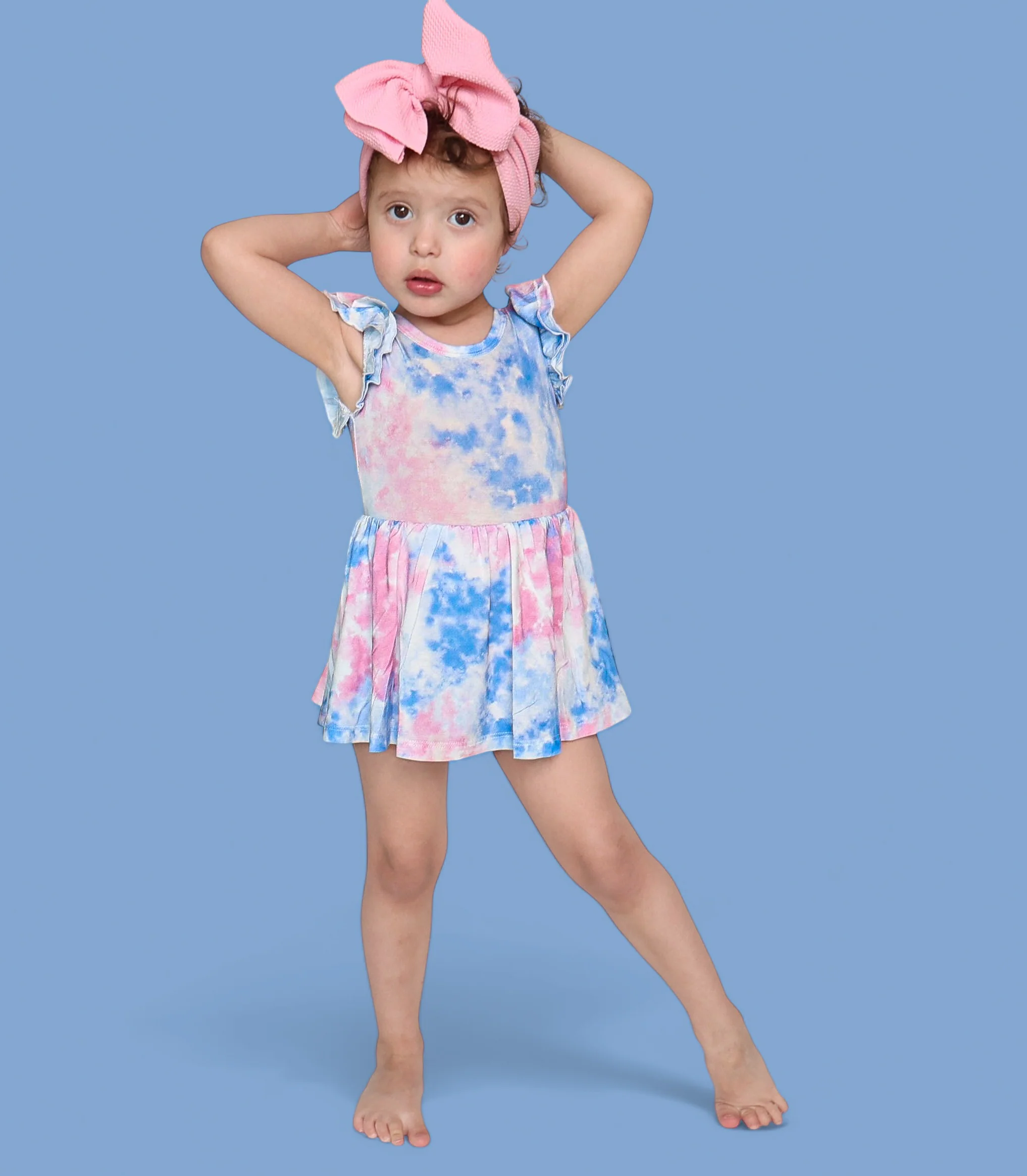 COTTON CANDY TIE DYE DREAM CAP SLEEVE BODYSUIT DRESS - Image 12