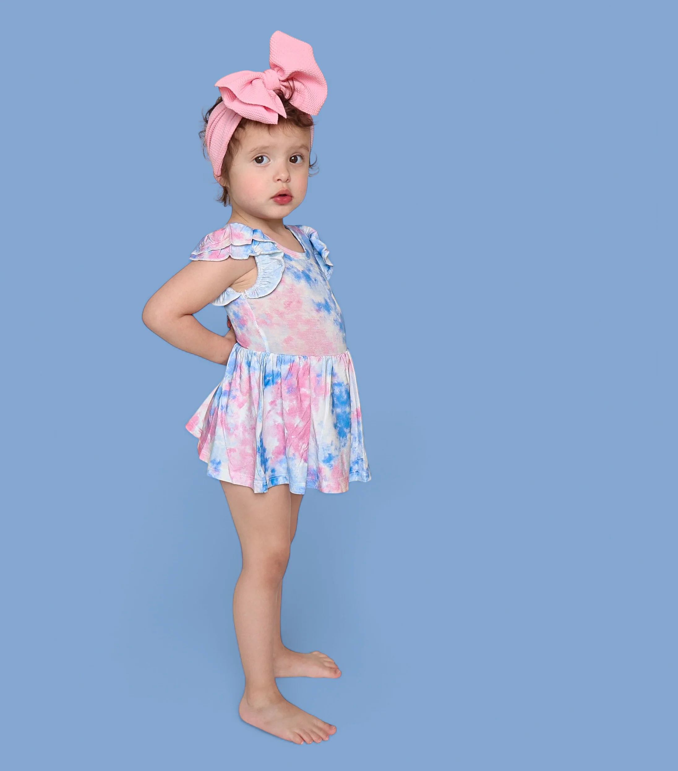 COTTON CANDY TIE DYE DREAM CAP SLEEVE BODYSUIT DRESS - Image 14