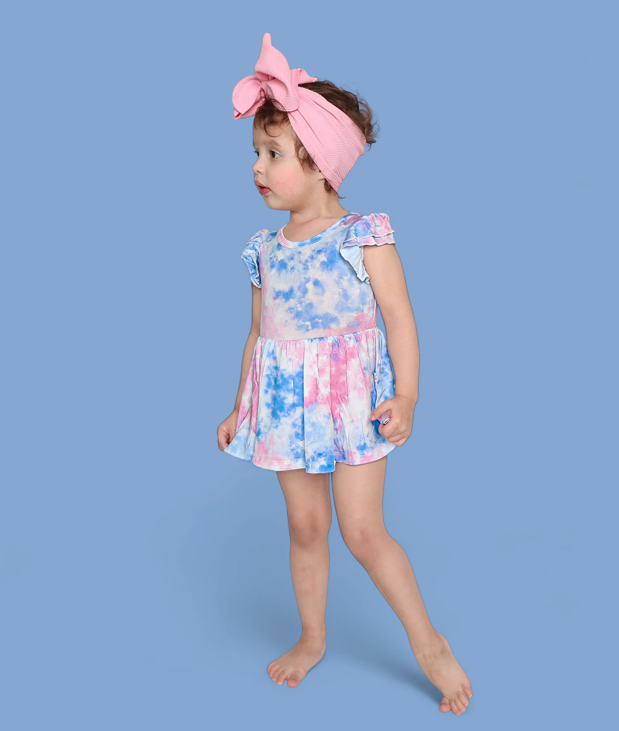 COTTON CANDY TIE DYE DREAM CAP SLEEVE BODYSUIT DRESS - Image 15