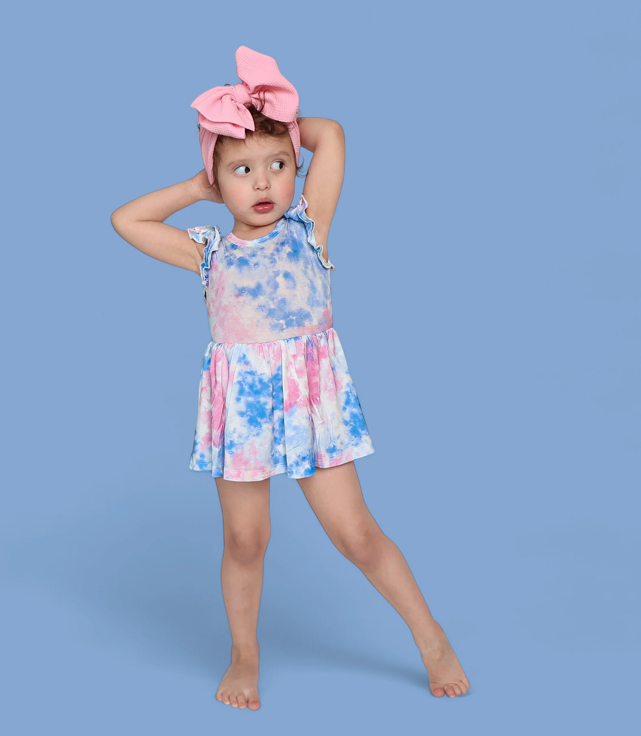 COTTON CANDY TIE DYE DREAM CAP SLEEVE BODYSUIT DRESS - Image 16