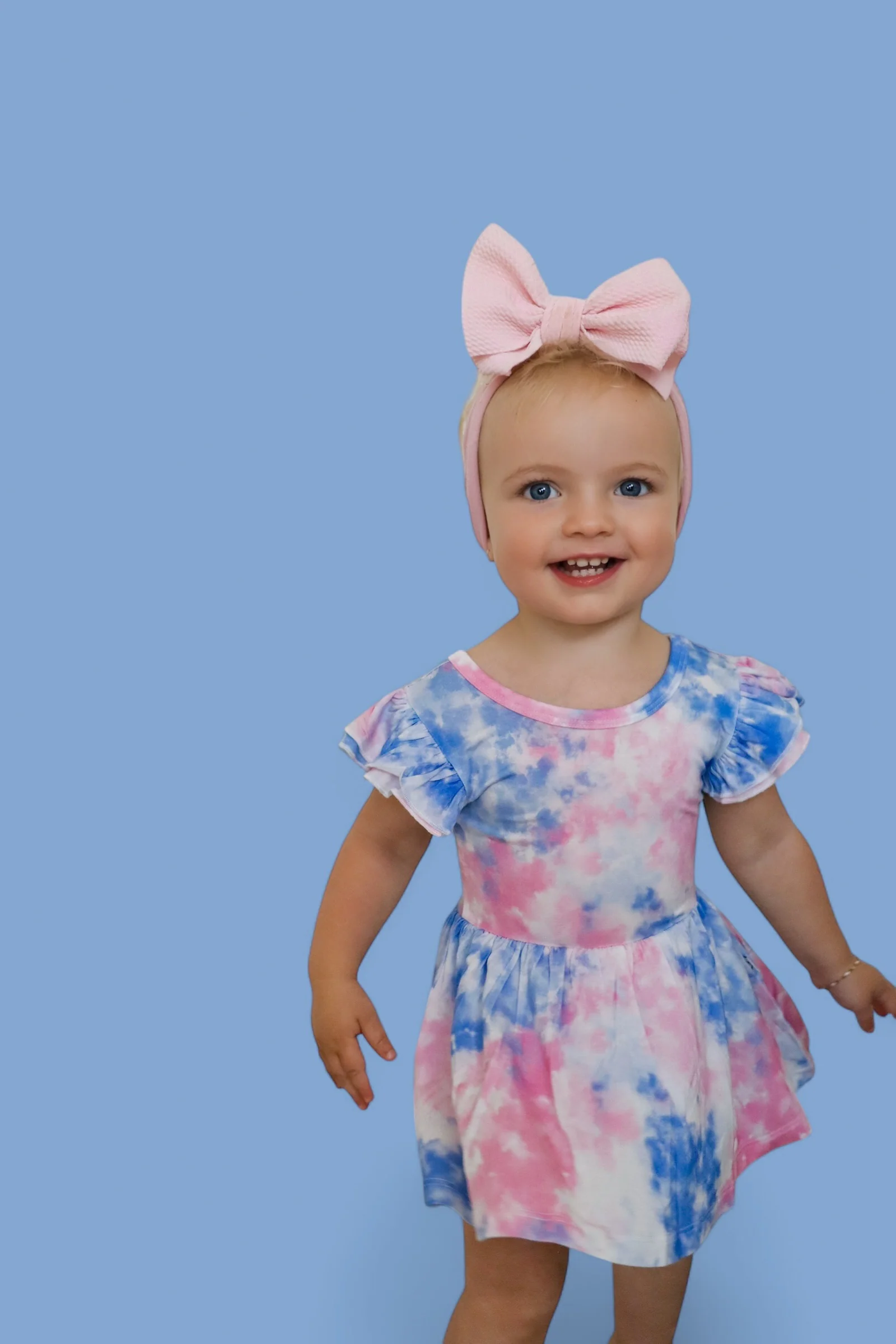 COTTON CANDY TIE DYE DREAM CAP SLEEVE BODYSUIT DRESS - Image 4