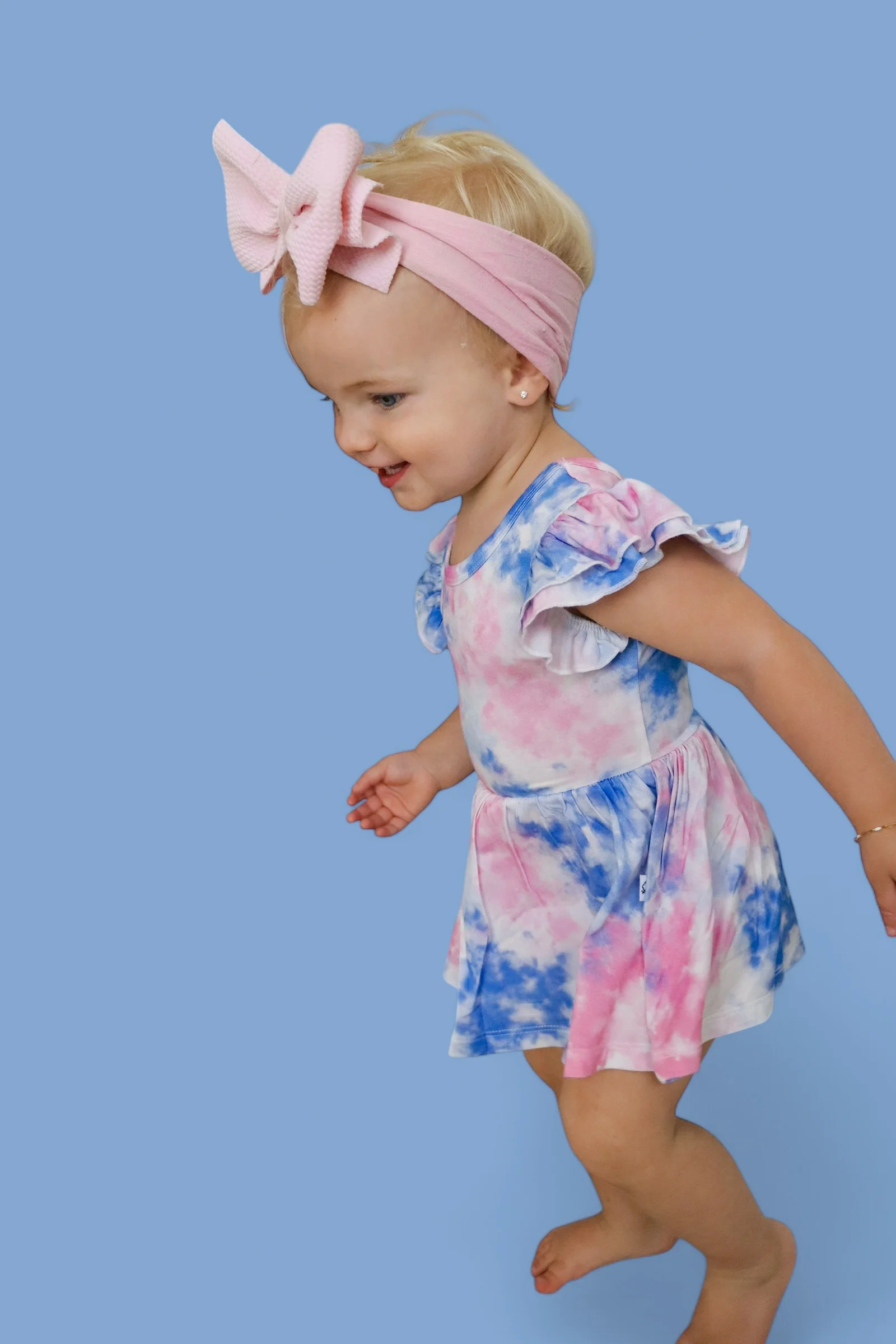 COTTON CANDY TIE DYE DREAM CAP SLEEVE BODYSUIT DRESS - Image 5