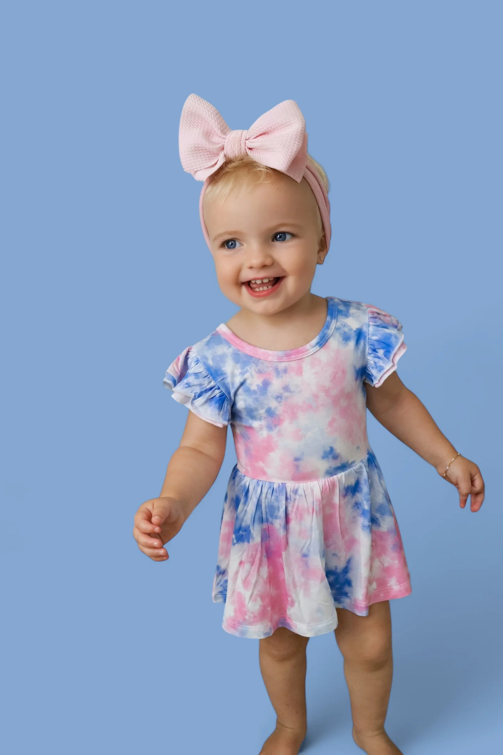 COTTON CANDY TIE DYE DREAM CAP SLEEVE BODYSUIT DRESS - Image 6