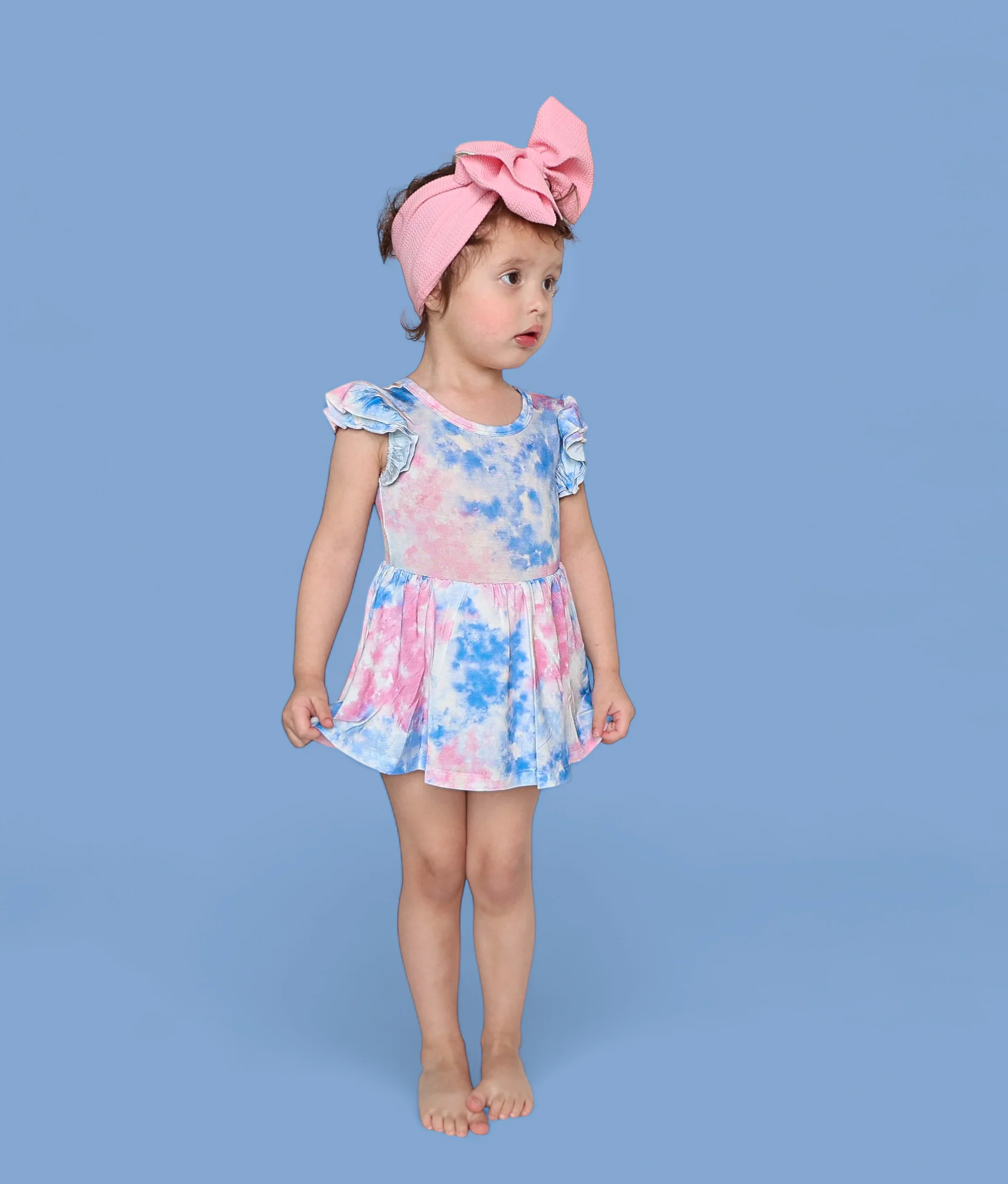 COTTON CANDY TIE DYE DREAM CAP SLEEVE BODYSUIT DRESS - Image 9