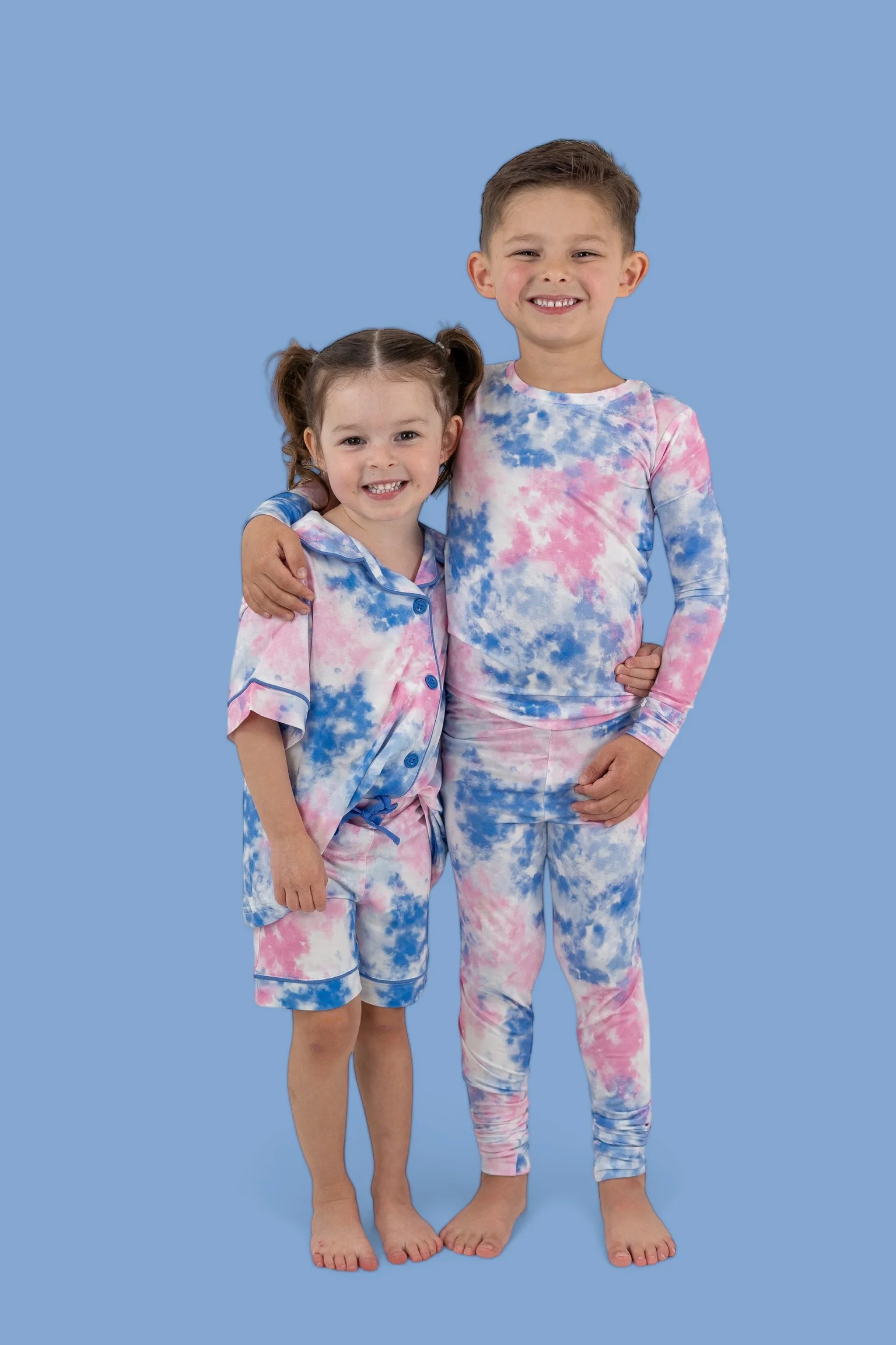 COTTON CANDY TIE DYE DREAM GIRL'S BUTTON DOWN SHORT SET - Image 14
