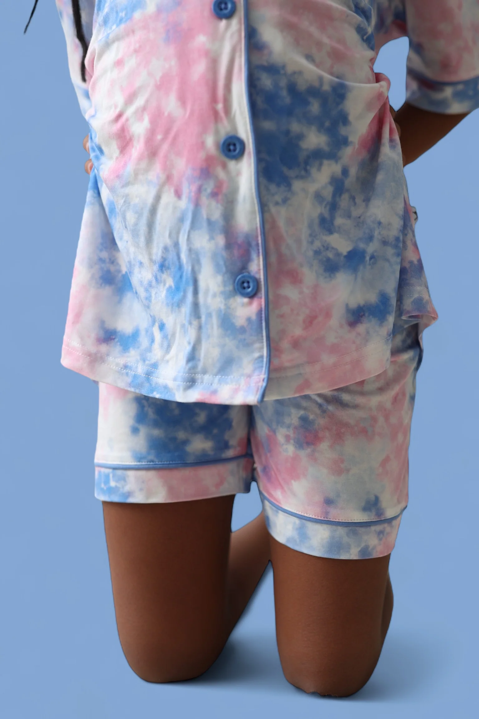 COTTON CANDY TIE DYE DREAM GIRL'S BUTTON DOWN SHORT SET - Image 15