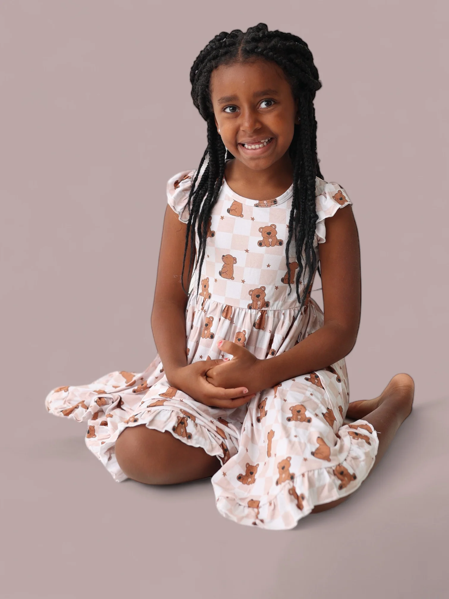 COZY BEAR DREAM RUFFLE DRESS - Image 4