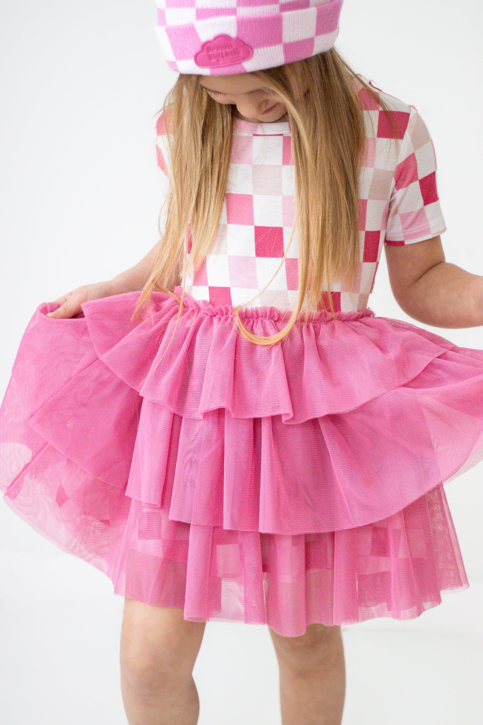 DREAMY PINK CHECKERS DREAM TUTU DRESS - Image 11