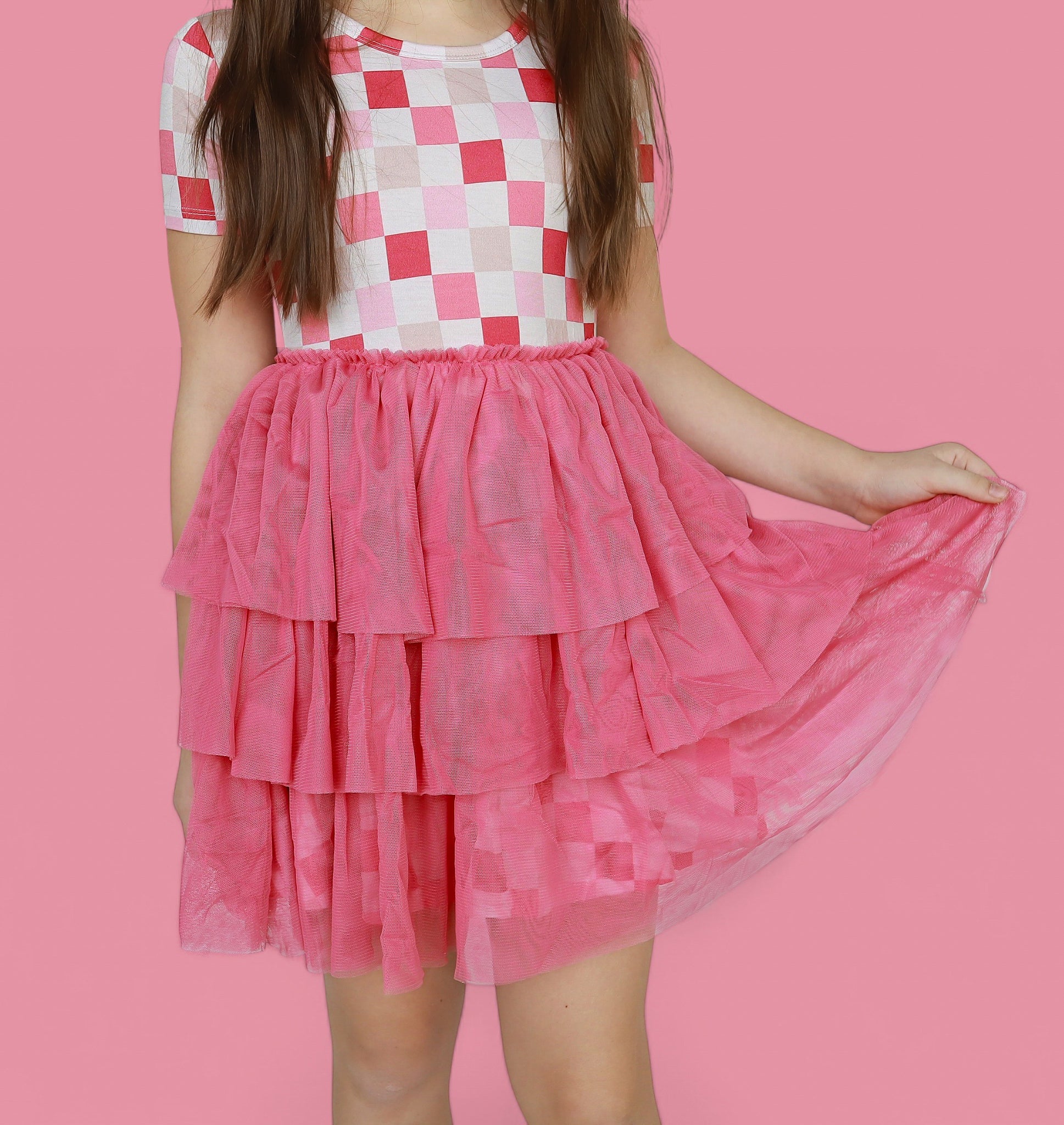 DREAMY PINK CHECKERS DREAM TUTU DRESS - Image 13