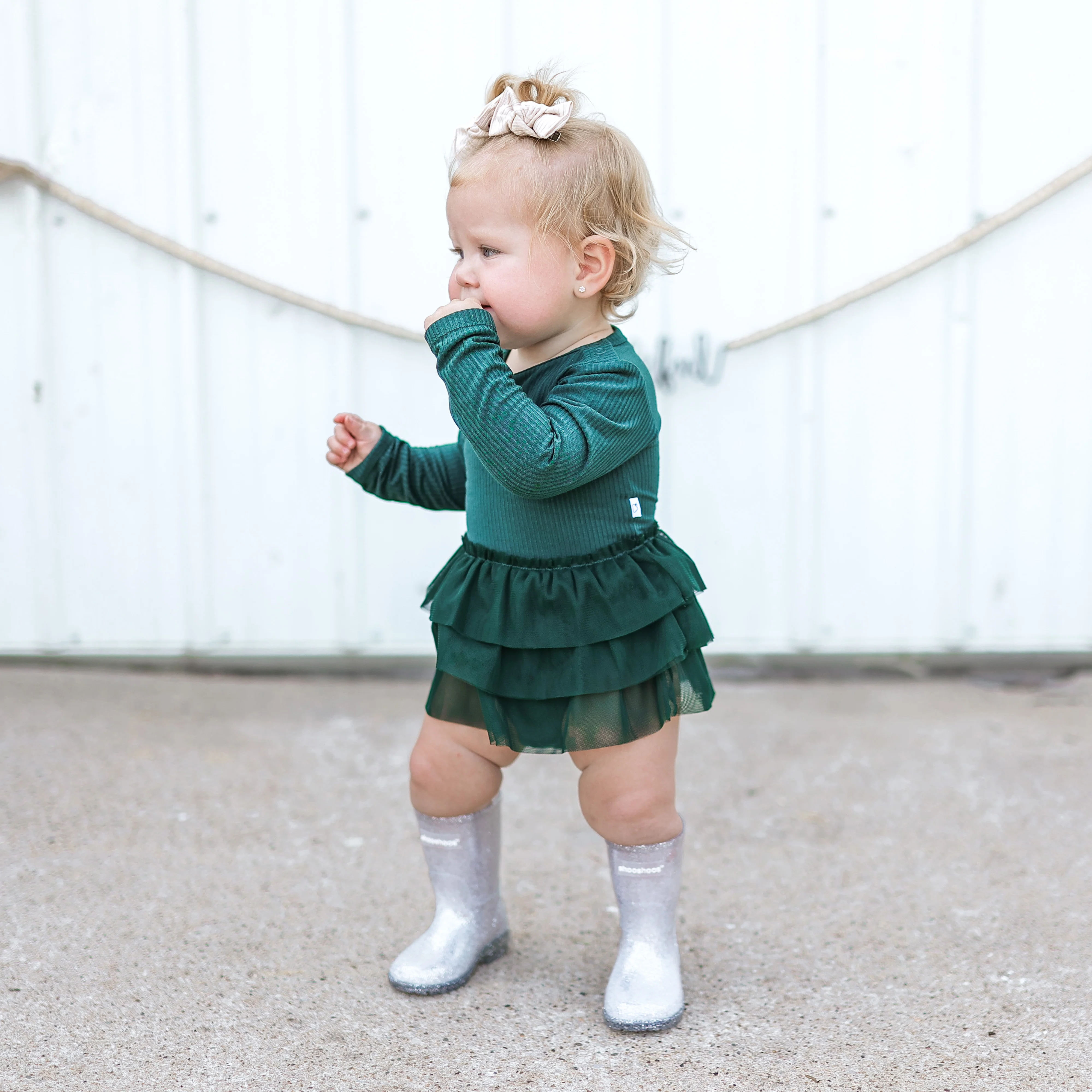 EVERGREEN RIB DREAM TUTU BODYSUIT DRESS - Image 4