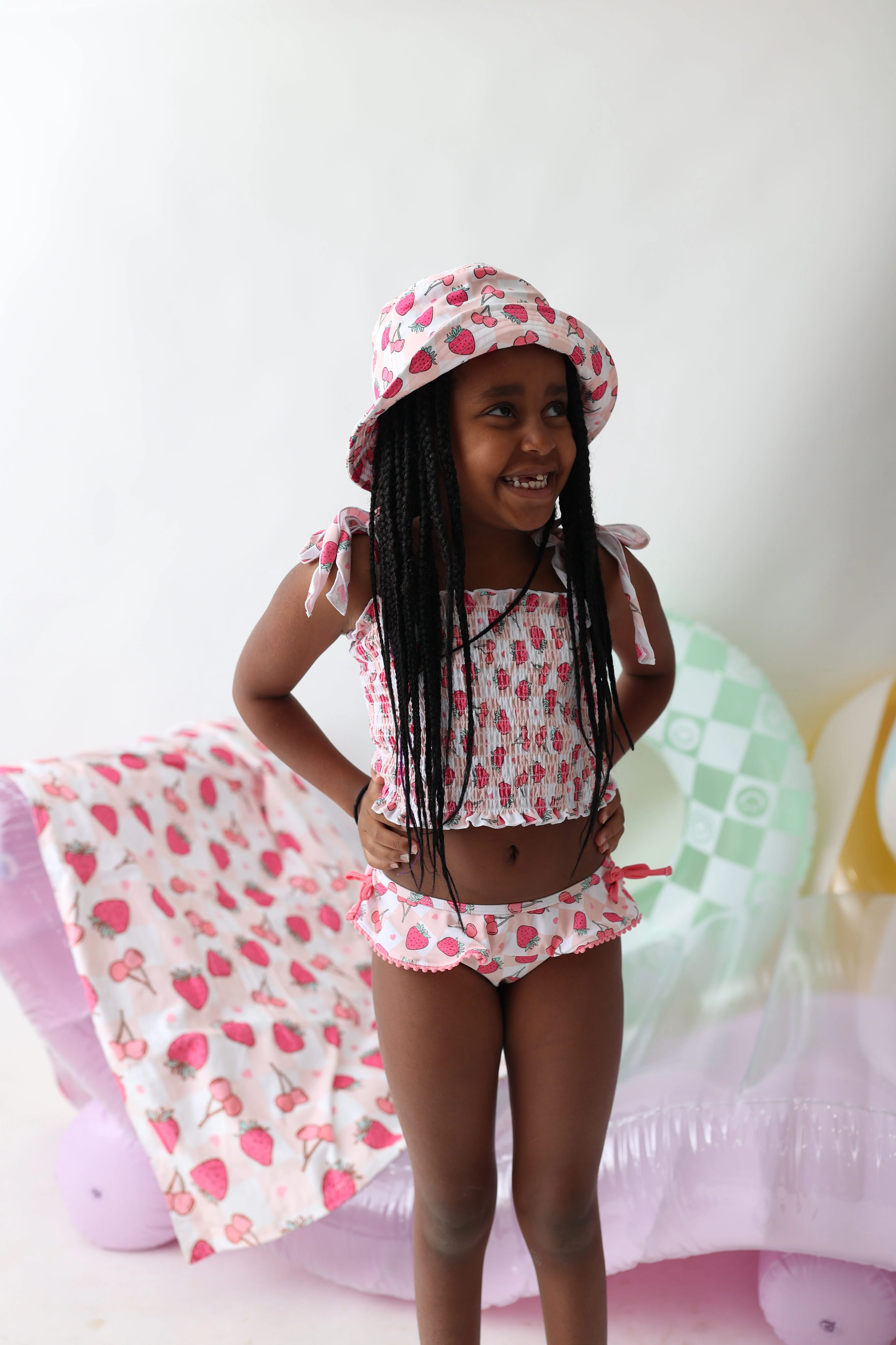 EXCLUSIVE BERRY BROOKLYN DREAM SMOCKED TANKINI TWO PIECE SWIM SUIT - Image 3