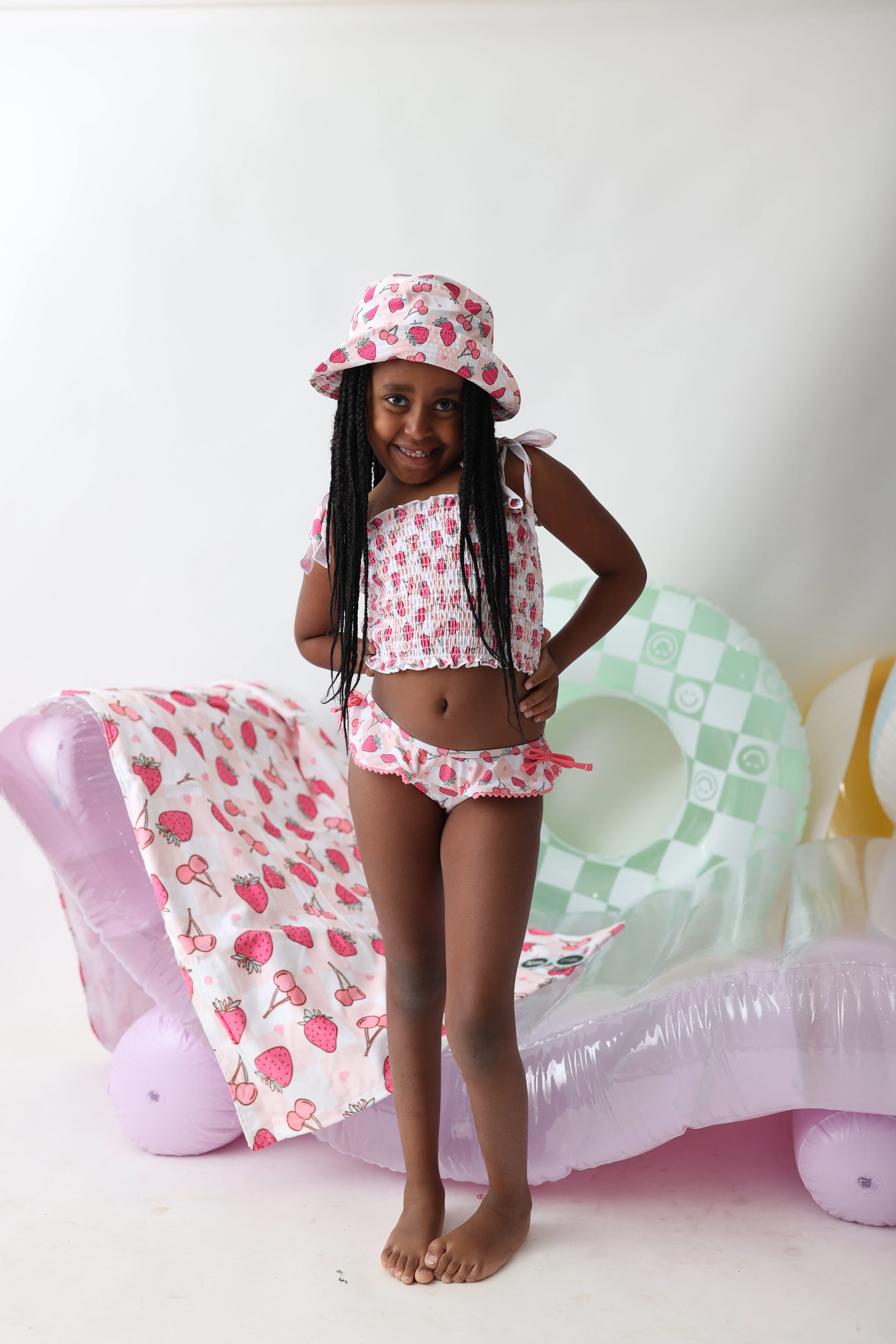 EXCLUSIVE BERRY BROOKLYN DREAM SMOCKED TANKINI TWO PIECE SWIM SUIT - Image 4