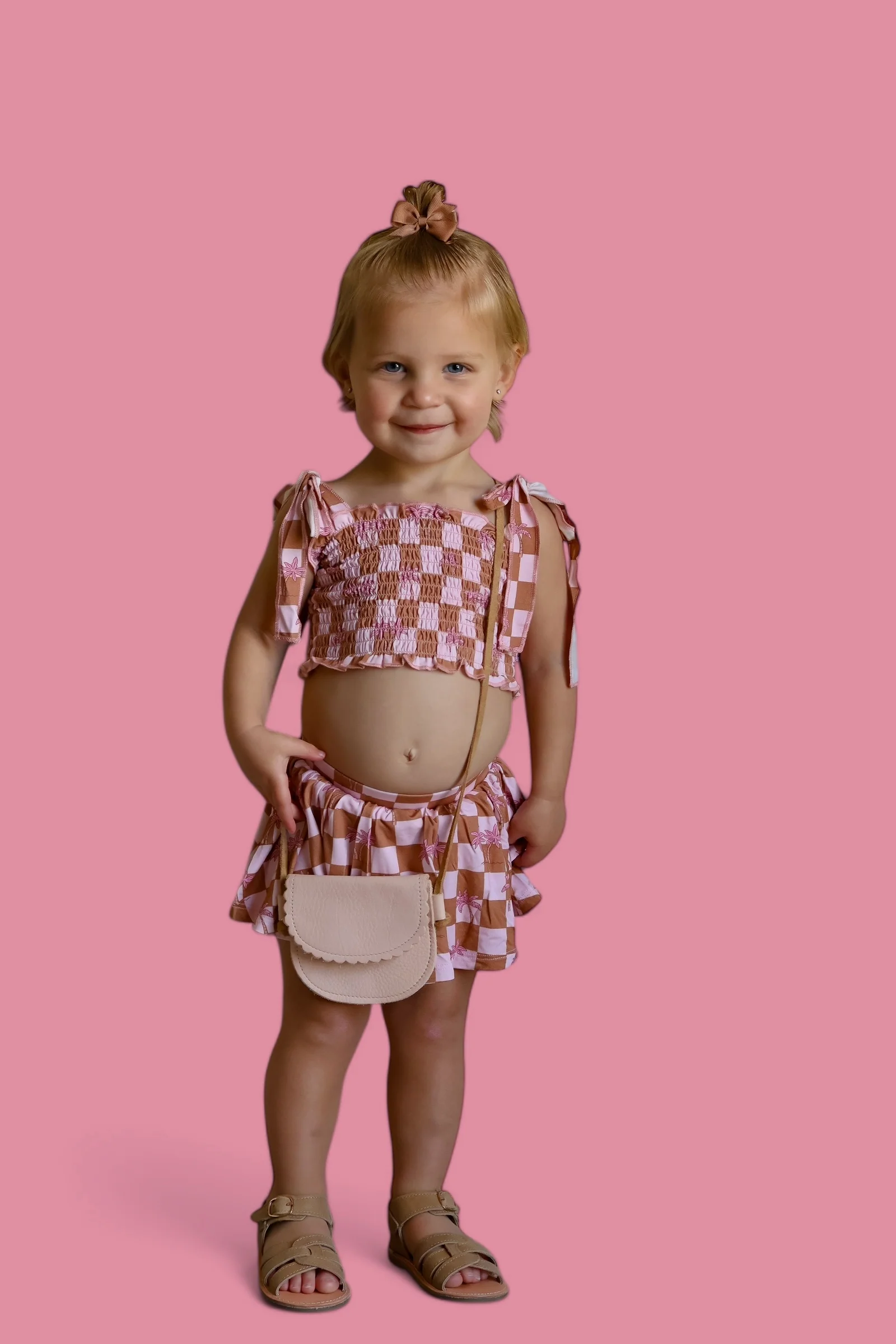 EXCLUSIVE SUNSET BEACH CHECKERS DREAM SMOCKED SKORT SET - Image 6