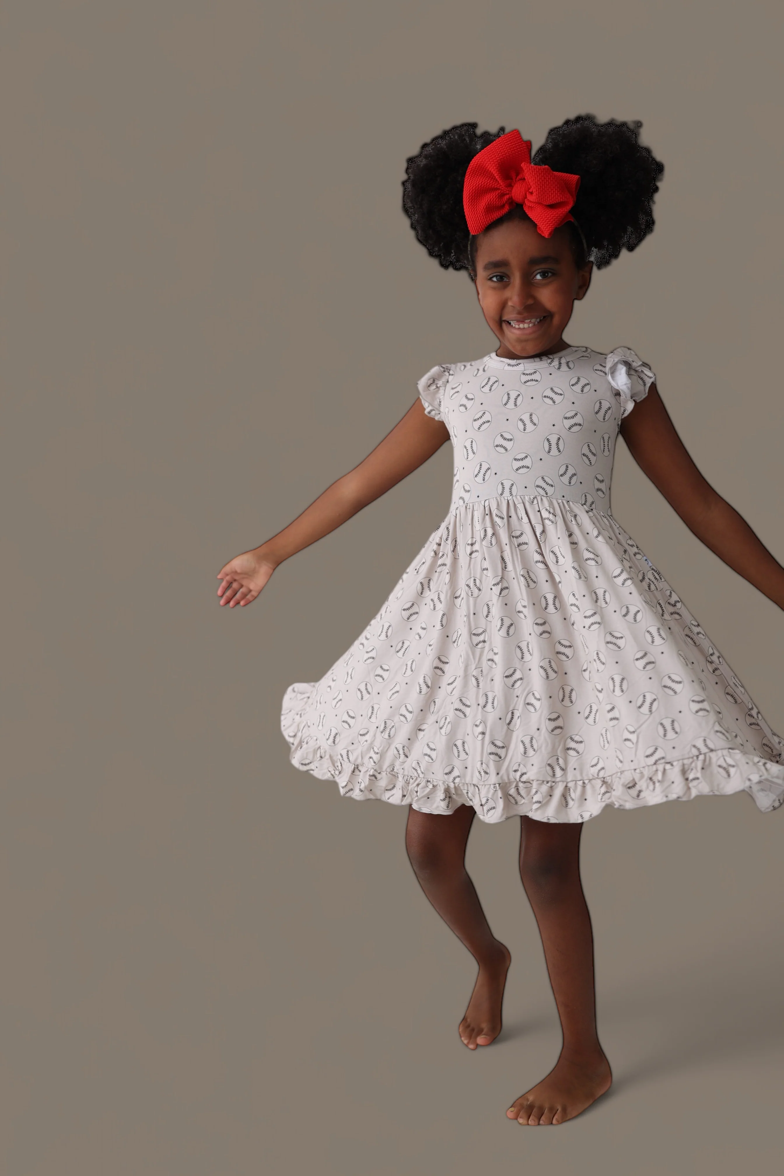 EXCLUSIVE SWING FOR THE STARS DREAM CAP SLEEVE RUFFLE DRESS - Image 7