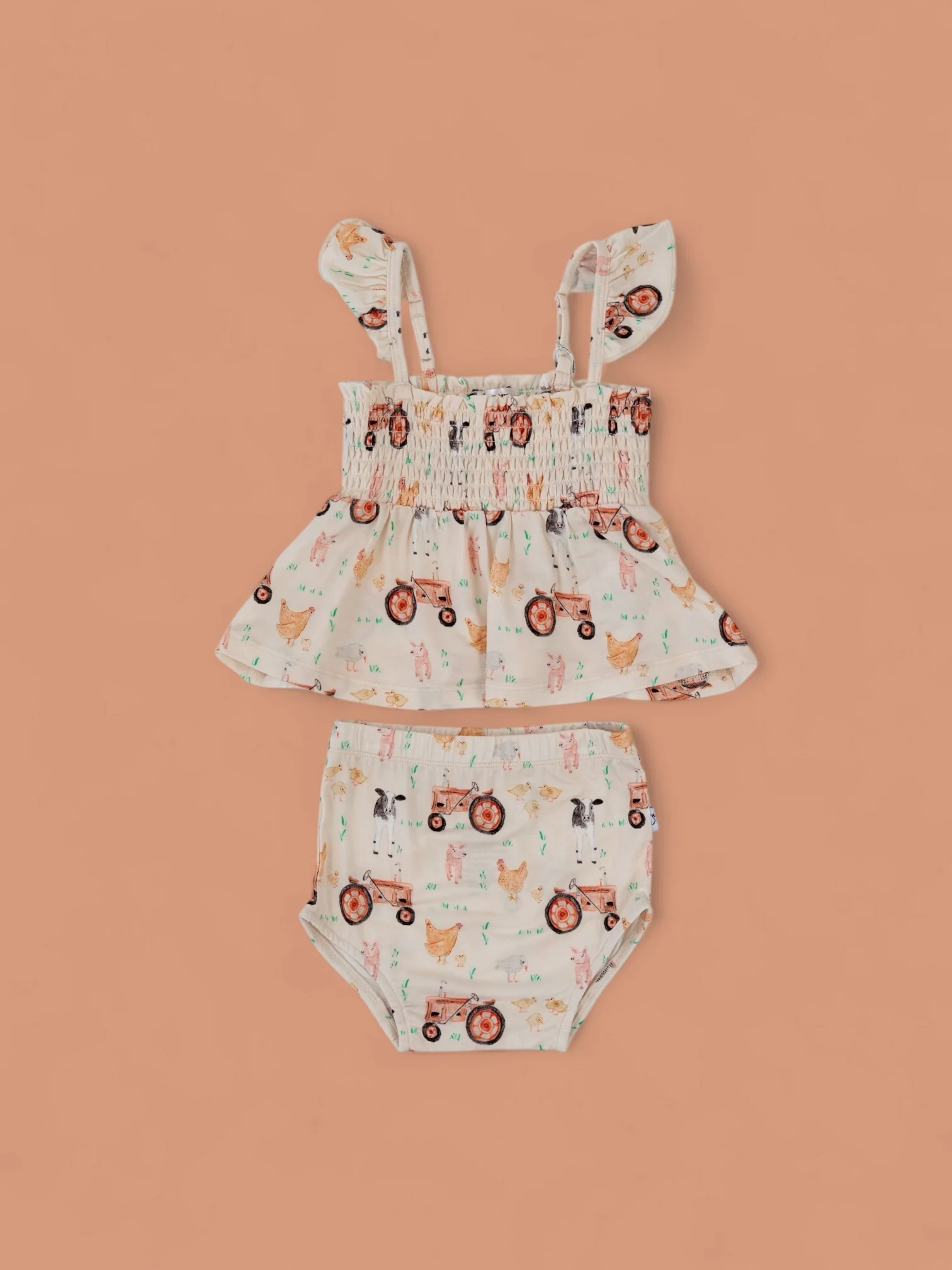 FARMYARD FRIENDS DREAM SMOCKED BABYDOLL BUMMIES SET - Image 3