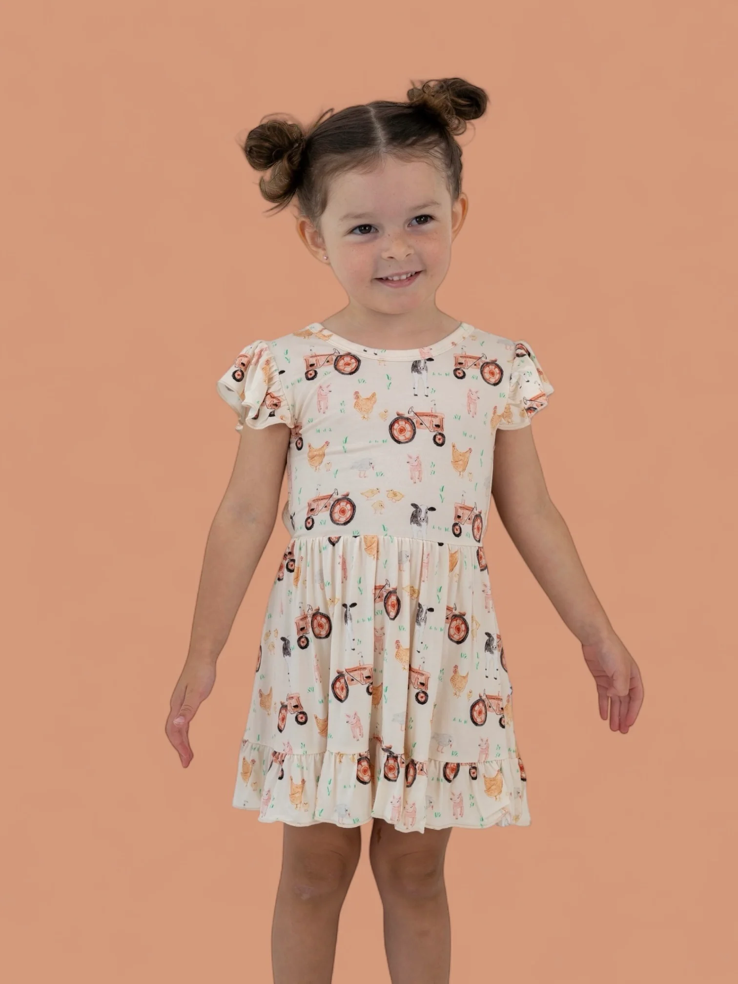 FARMYARD FRIENDS DREAM TIE BACK RUFFLE DRESS - Image 13
