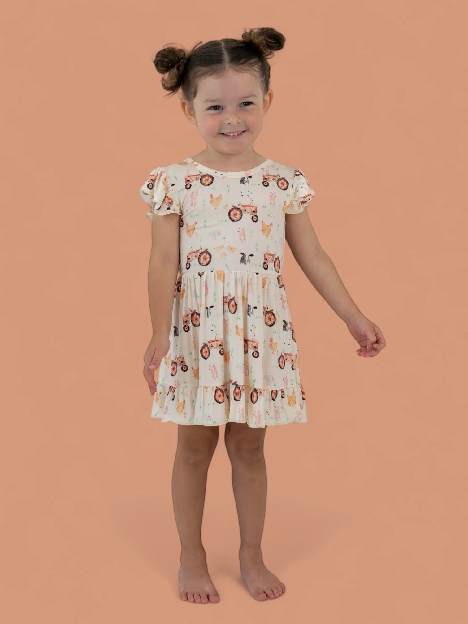 FARMYARD FRIENDS DREAM TIE BACK RUFFLE DRESS - Image 14