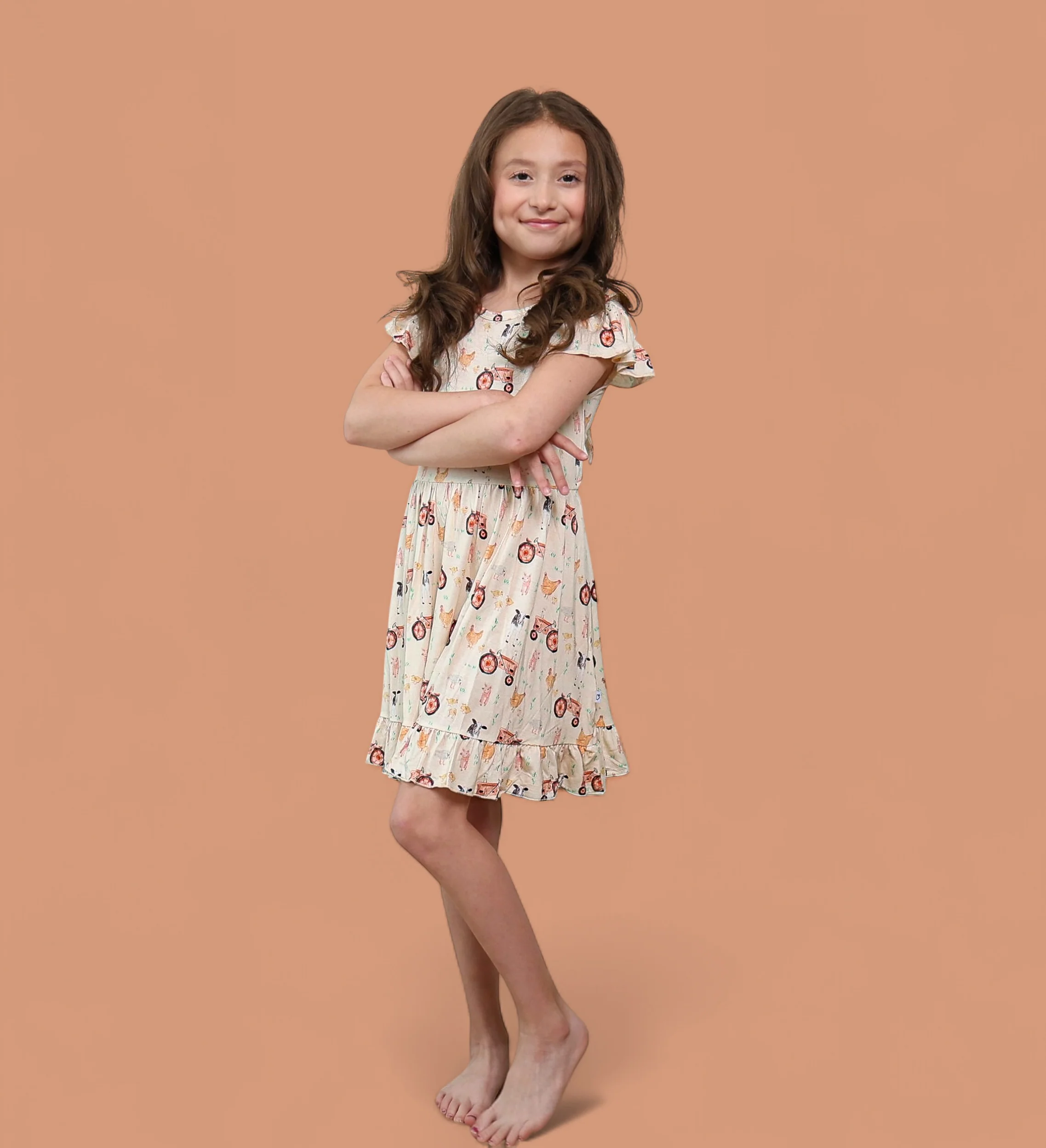 FARMYARD FRIENDS DREAM TIE BACK RUFFLE DRESS - Image 15