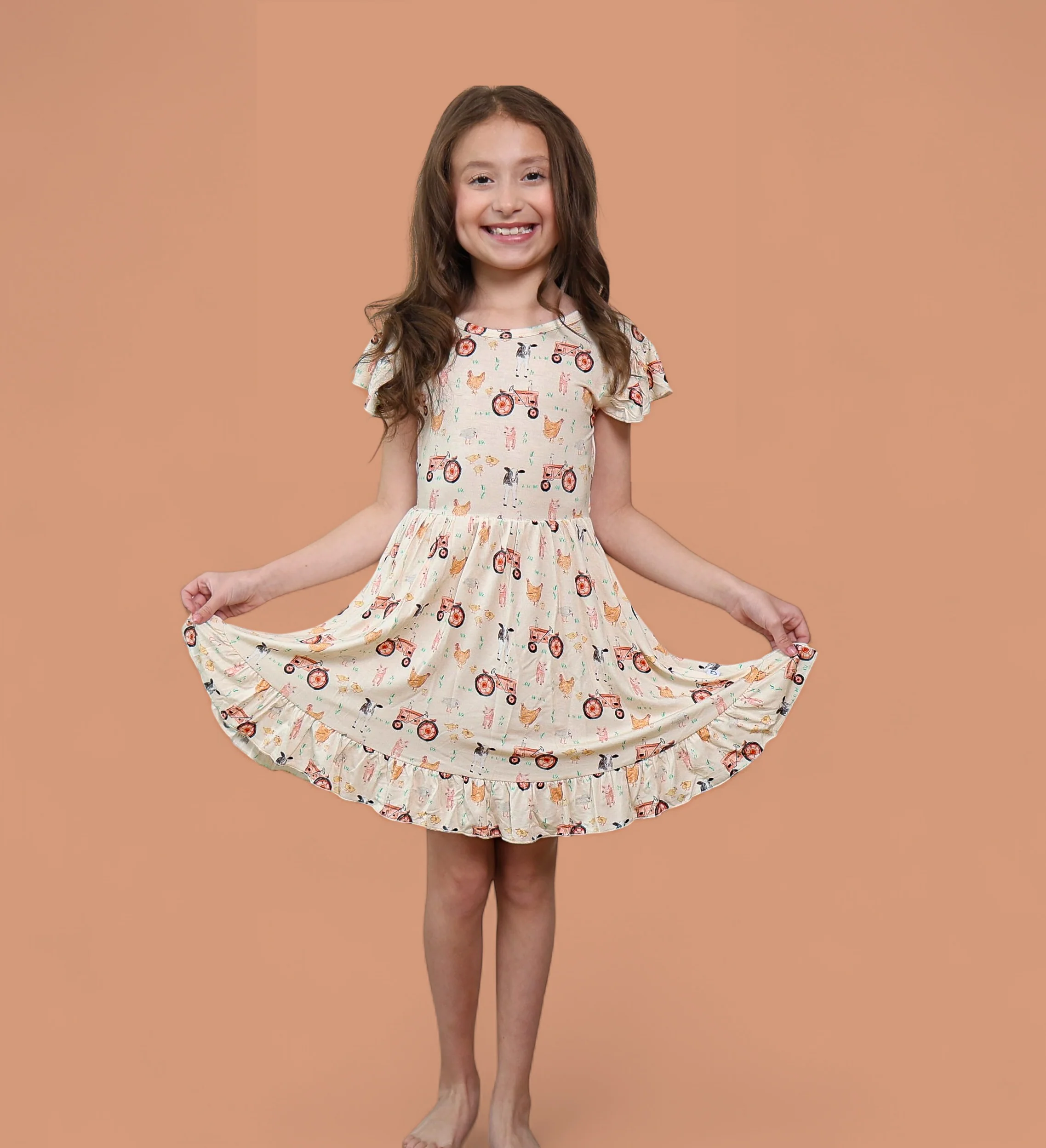 FARMYARD FRIENDS DREAM TIE BACK RUFFLE DRESS - Image 18