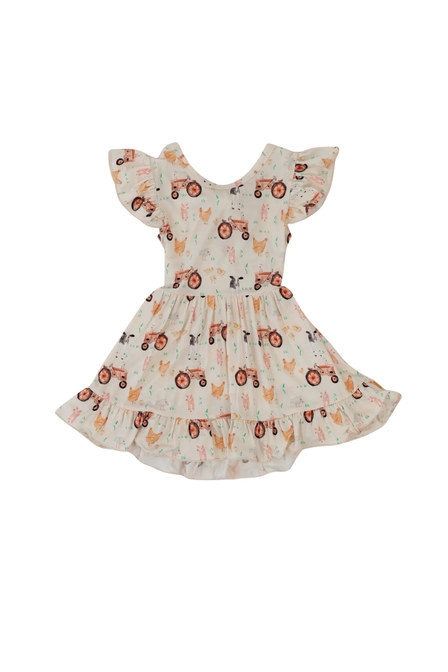 FARMYARD FRIENDS DREAM TIE BACK RUFFLE DRESS - Image 19