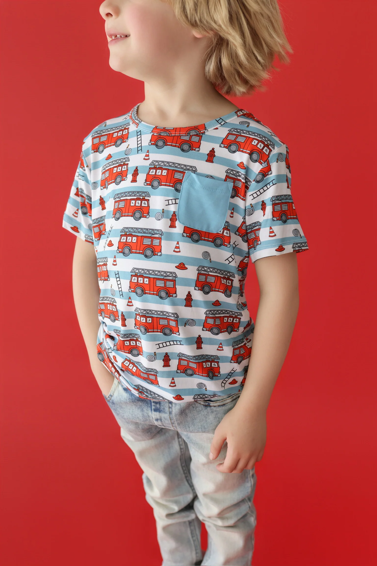 FIRETRUCK FRENZY DREAM POCKET TEE - Image 4