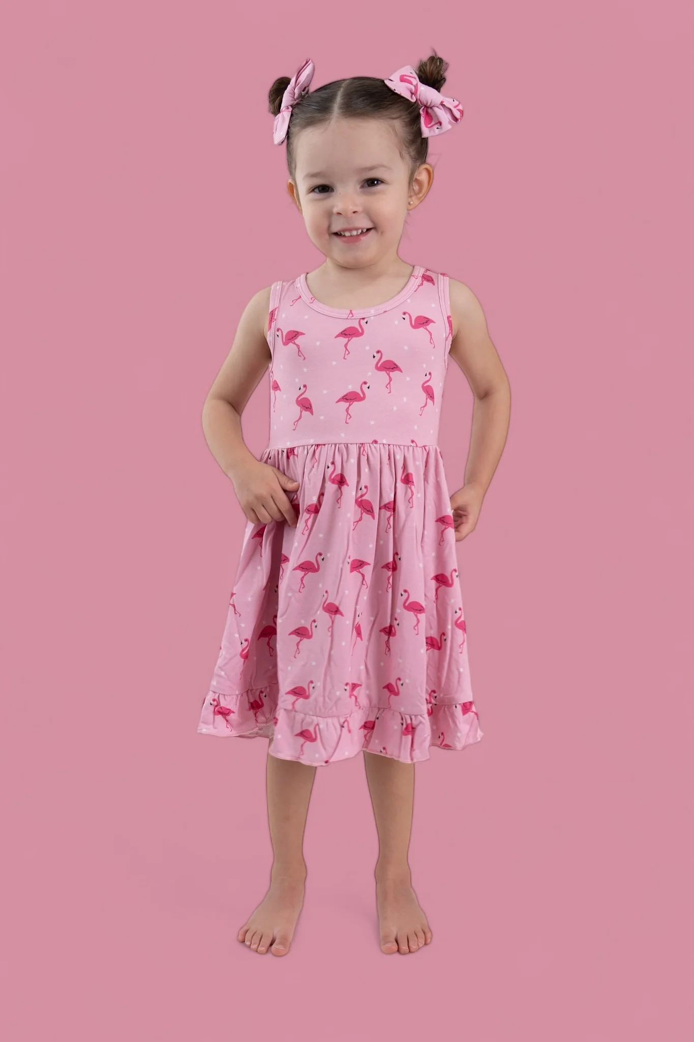 FLOCKING FLAMINGOS SLEEVELESS DREAM RUFFLE DRESS - Image 11