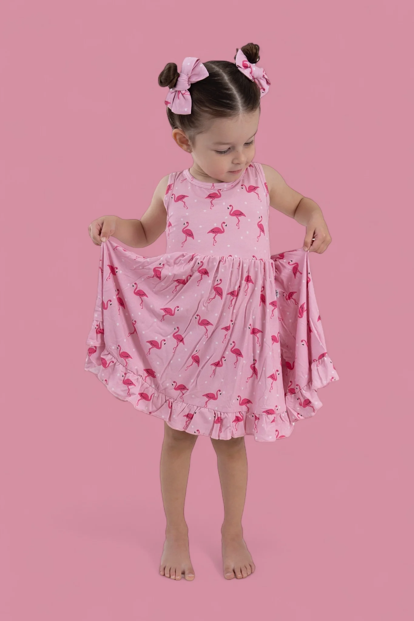 FLOCKING FLAMINGOS SLEEVELESS DREAM RUFFLE DRESS - Image 12