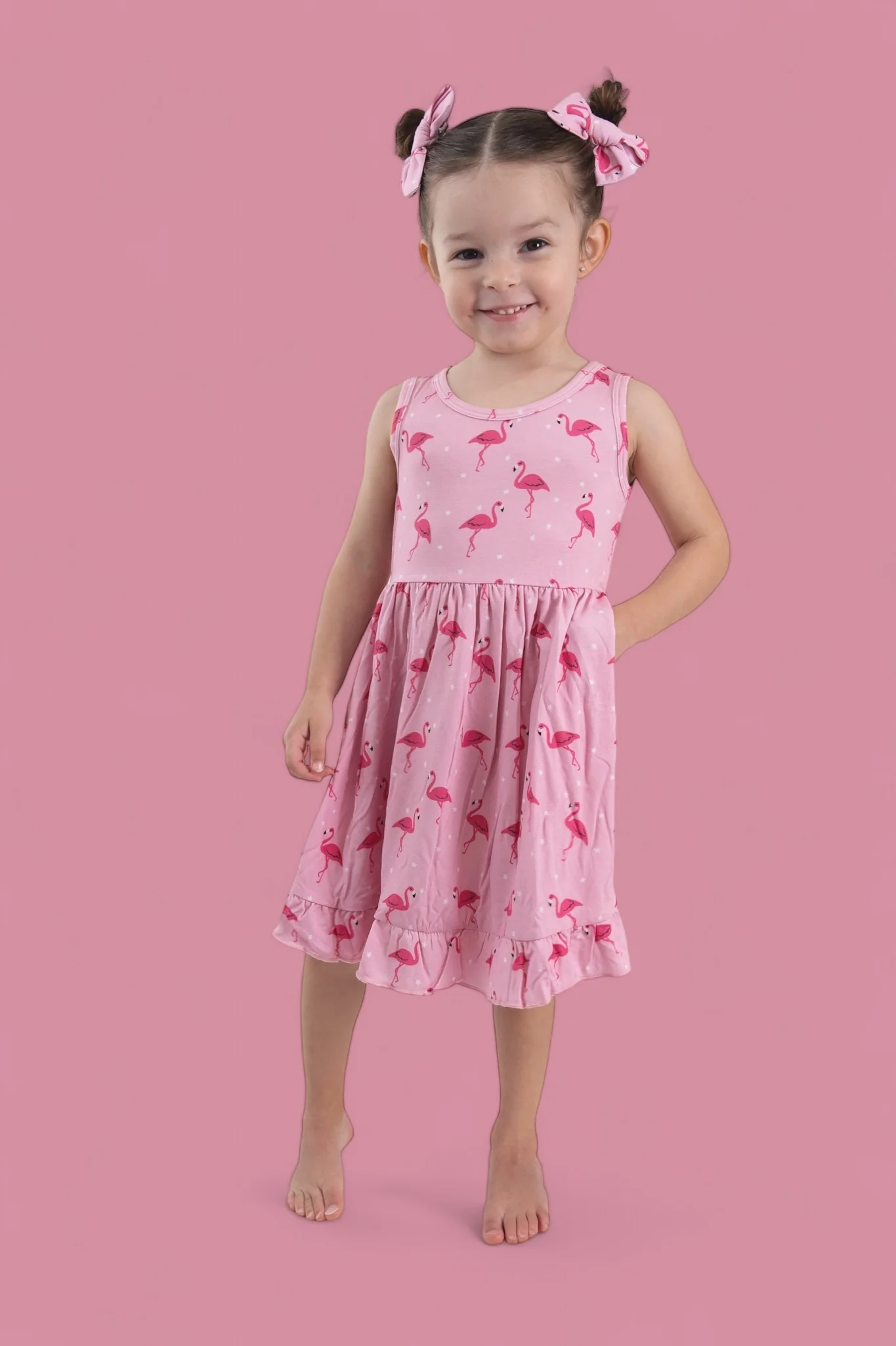 FLOCKING FLAMINGOS SLEEVELESS DREAM RUFFLE DRESS - Image 13