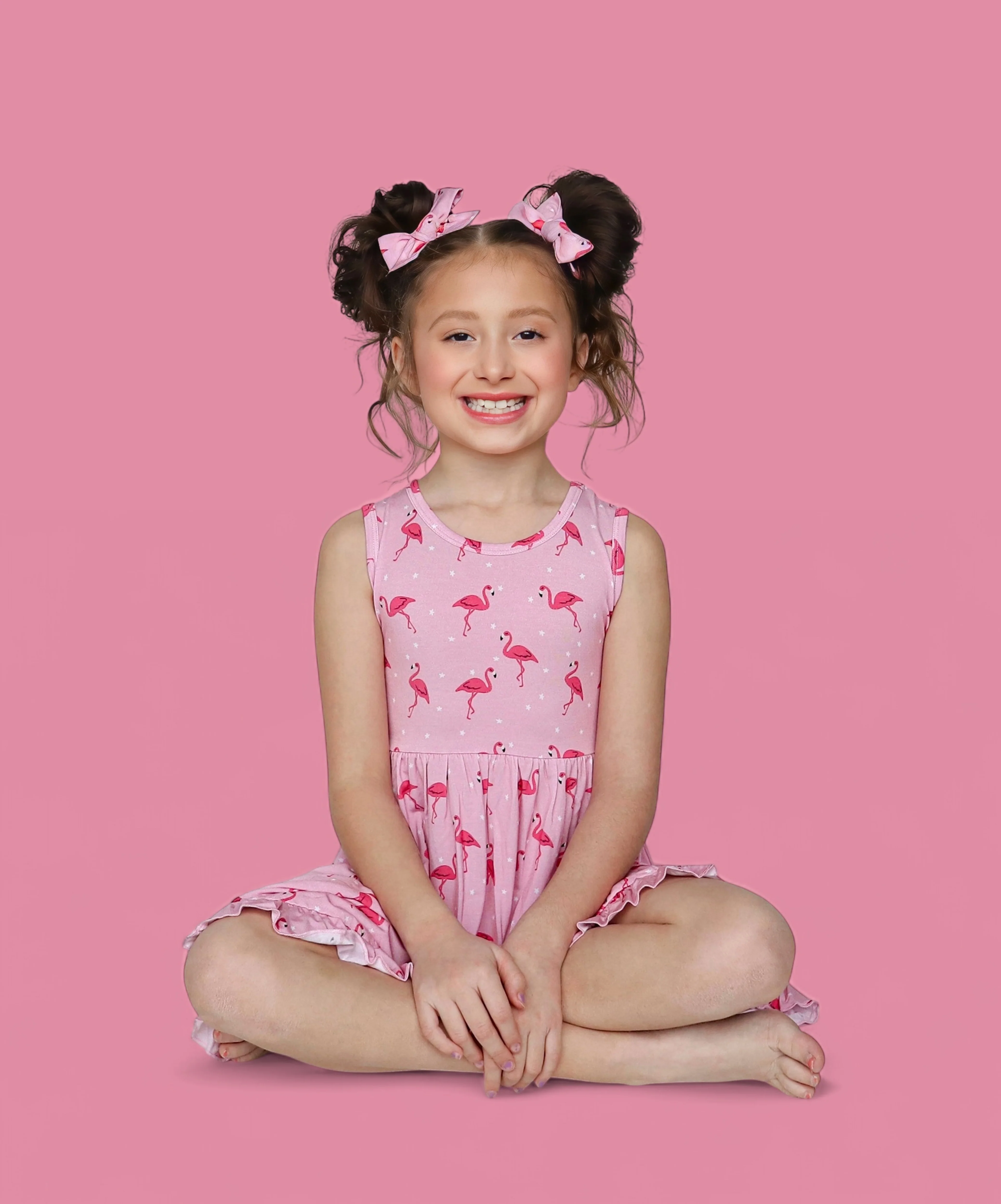 FLOCKING FLAMINGOS SLEEVELESS DREAM RUFFLE DRESS - Image 15