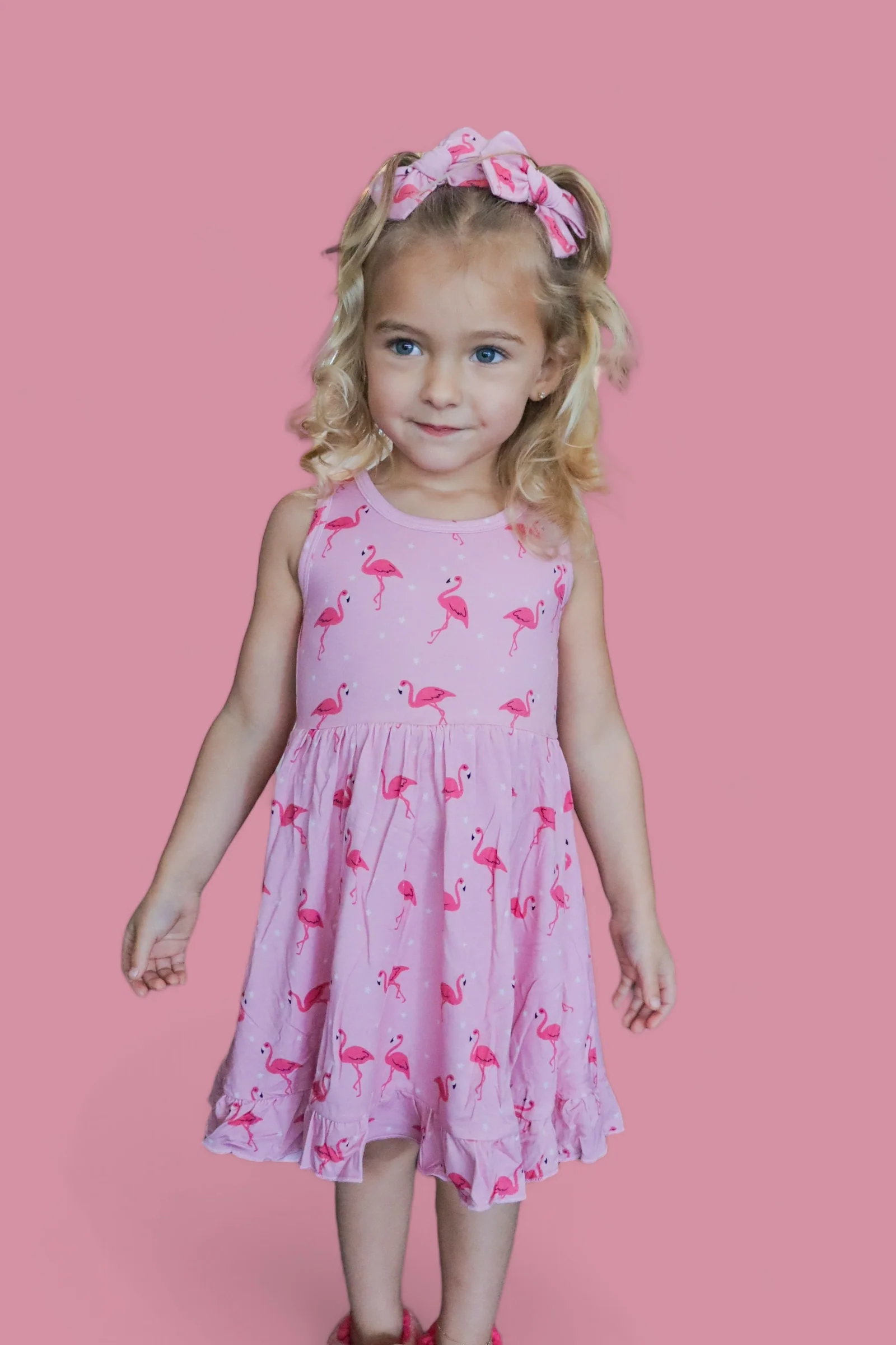 FLOCKING FLAMINGOS SLEEVELESS DREAM RUFFLE DRESS - Image 19