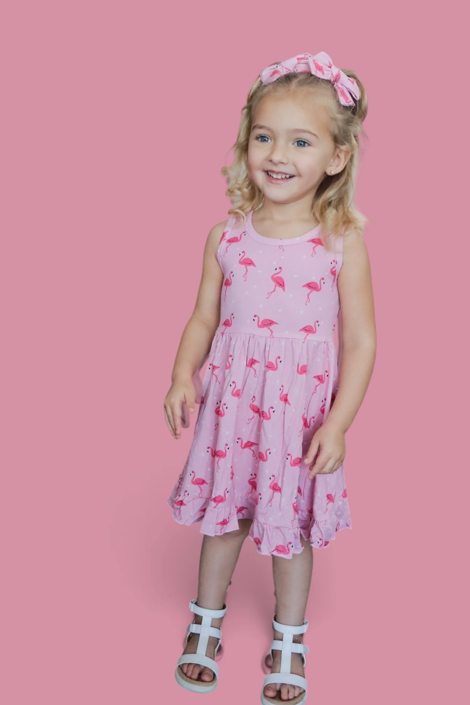 FLOCKING FLAMINGOS SLEEVELESS DREAM RUFFLE DRESS - Image 21