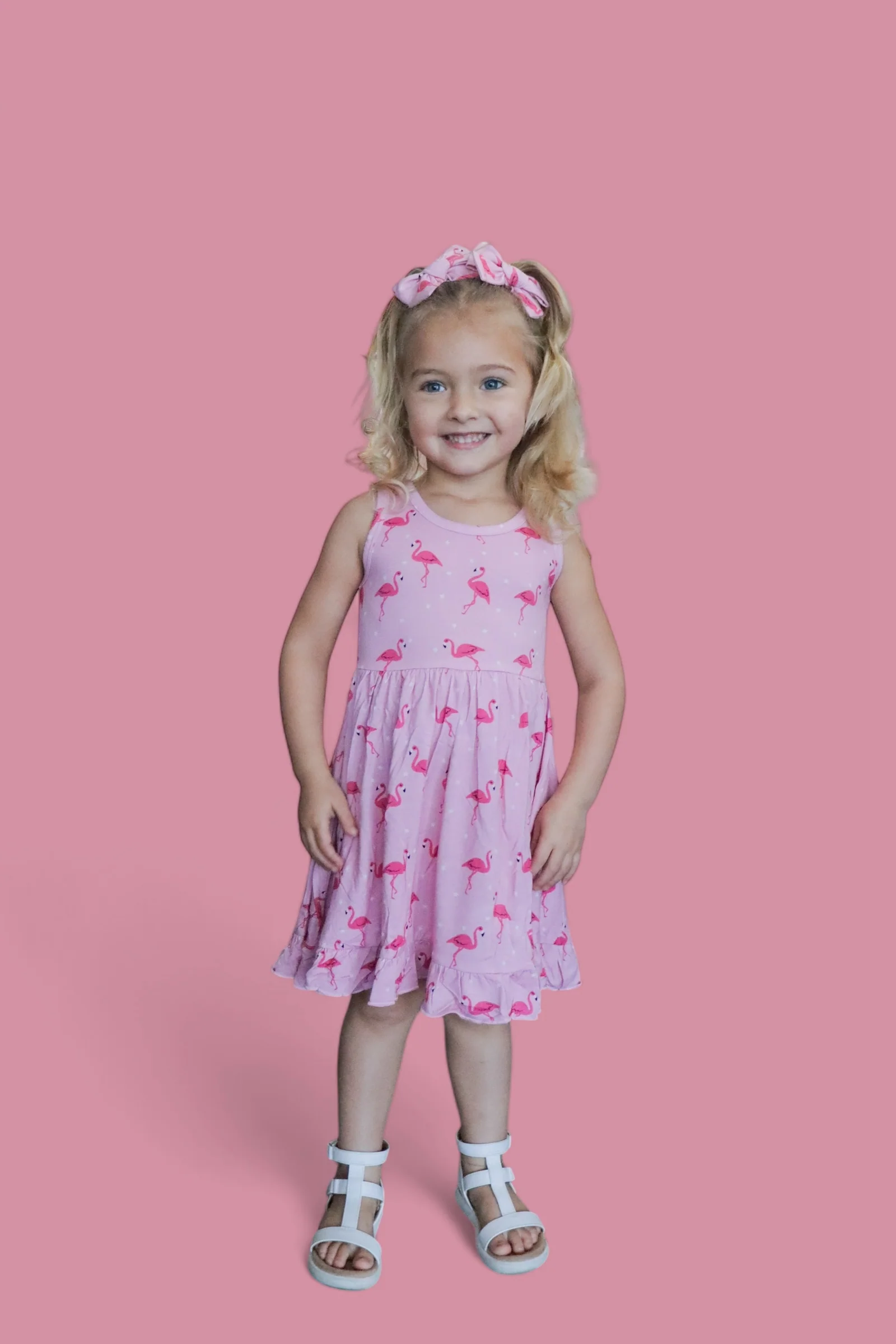FLOCKING FLAMINGOS SLEEVELESS DREAM RUFFLE DRESS - Image 23