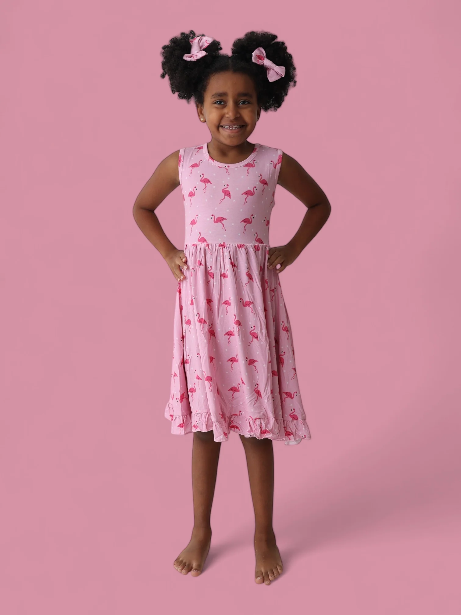 FLOCKING FLAMINGOS SLEEVELESS DREAM RUFFLE DRESS - Image 6