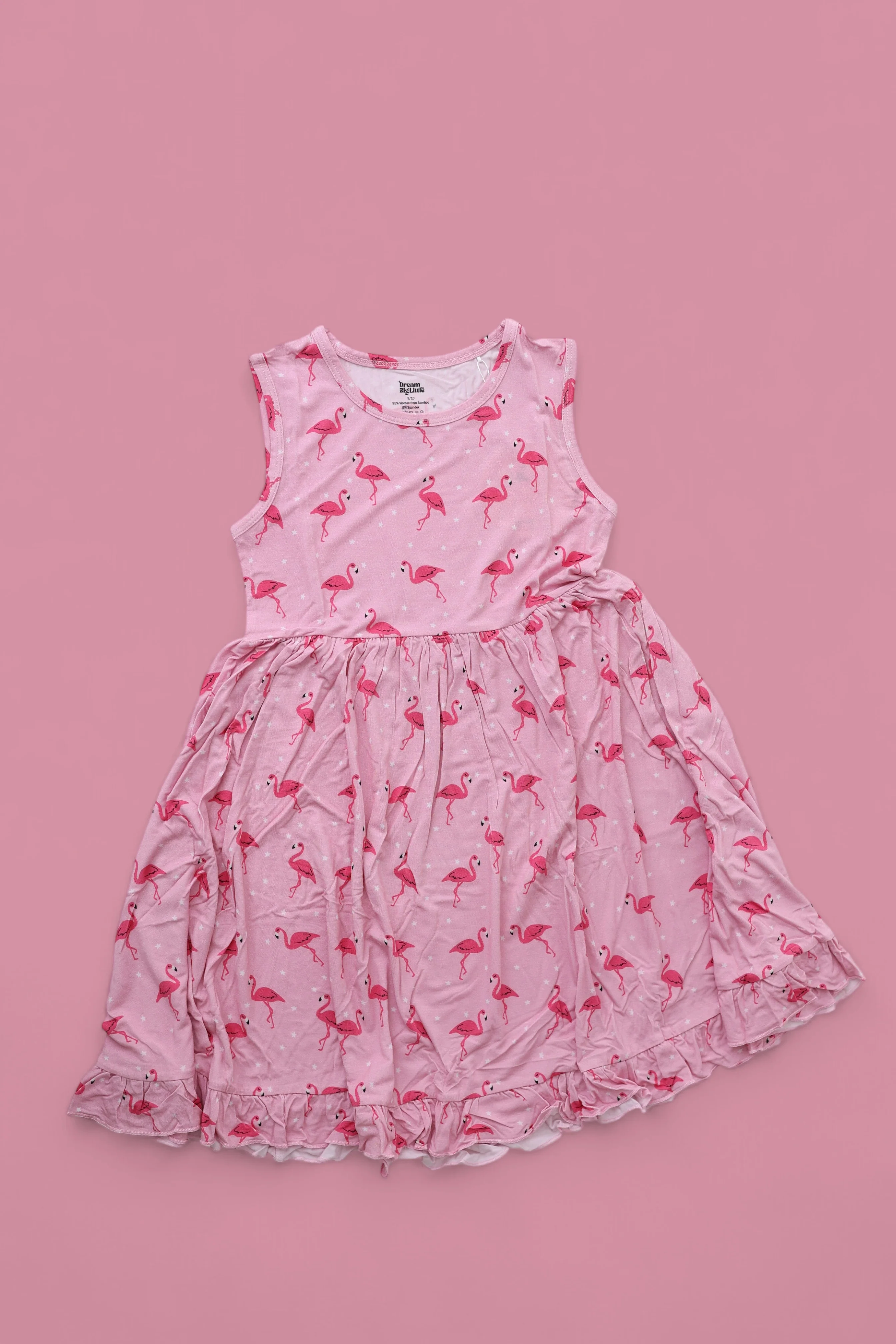 FLOCKING FLAMINGOS SLEEVELESS DREAM RUFFLE DRESS - Image 9