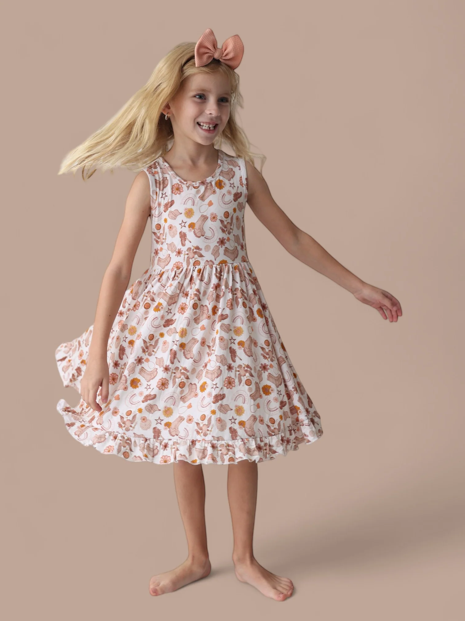 FLOWERS AND BOOTS DREAM TANK RUFFLE DRESS - Image 8
