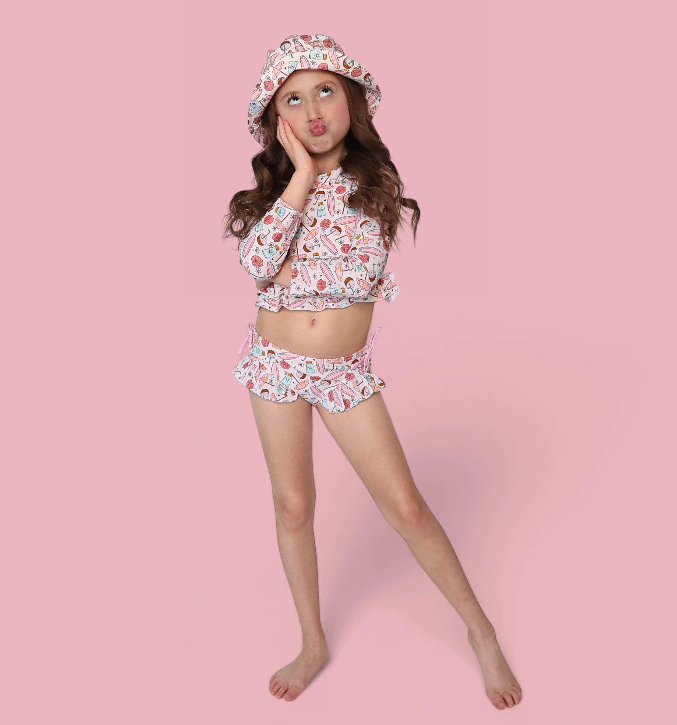 FUN IN THE SUN DREAM TWO-PIECE RASH GUARD RUFFLE SWIM SUIT - Image 11