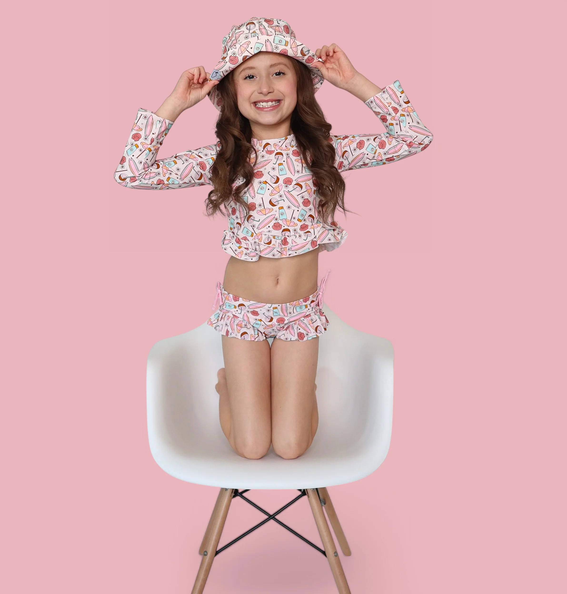 FUN IN THE SUN DREAM TWO-PIECE RASH GUARD RUFFLE SWIM SUIT - Image 12