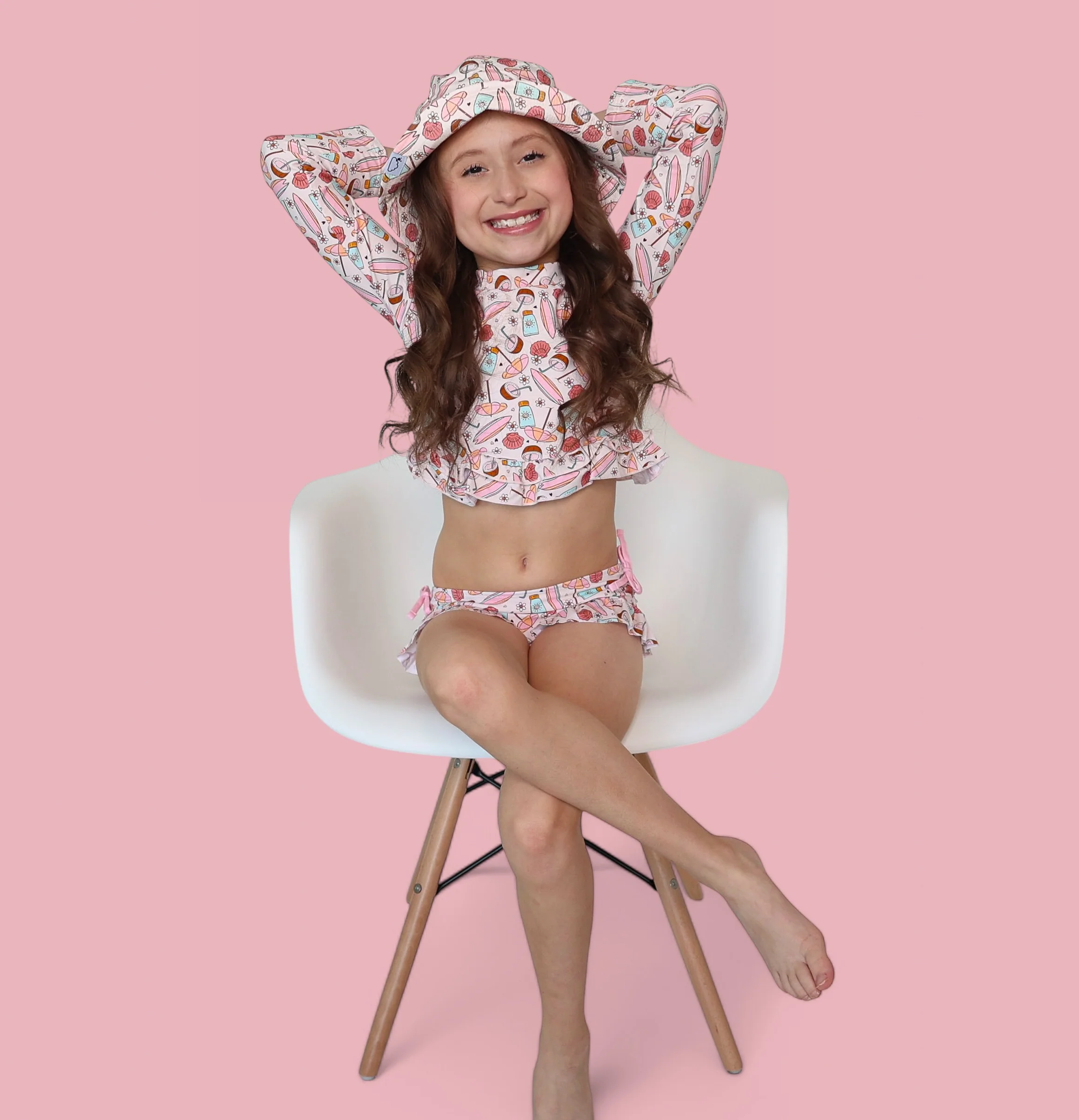 FUN IN THE SUN DREAM TWO-PIECE RASH GUARD RUFFLE SWIM SUIT - Image 13