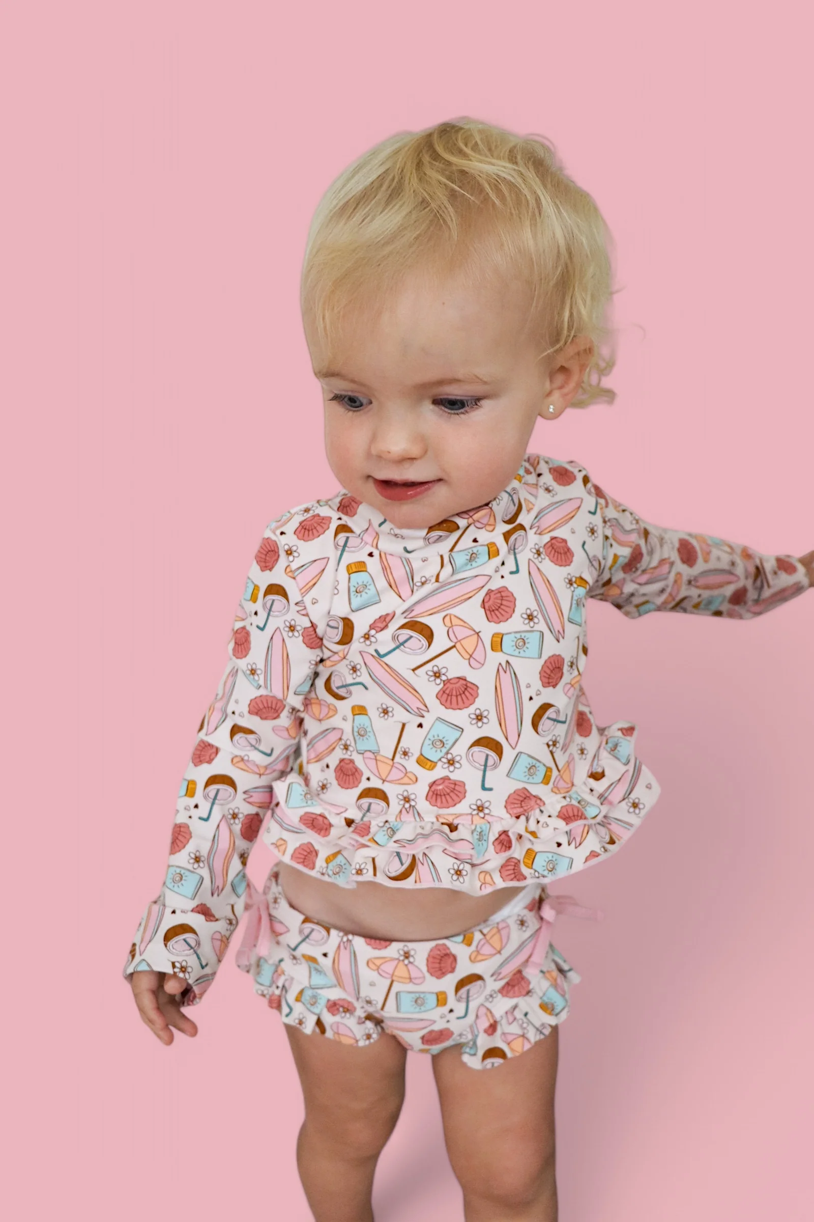 FUN IN THE SUN DREAM TWO-PIECE RASH GUARD RUFFLE SWIM SUIT - Image 18