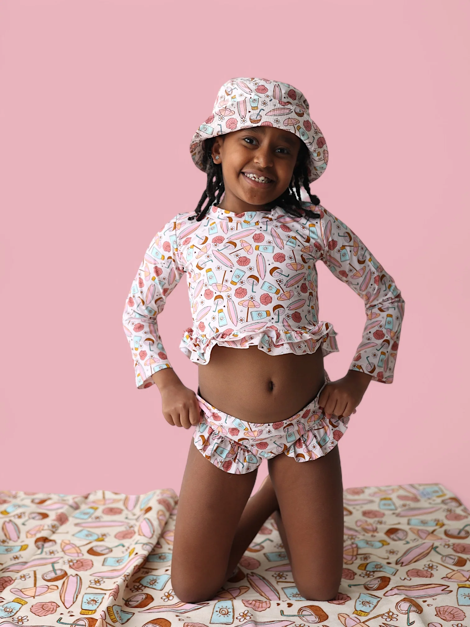 FUN IN THE SUN DREAM TWO-PIECE RASH GUARD RUFFLE SWIM SUIT - Image 19