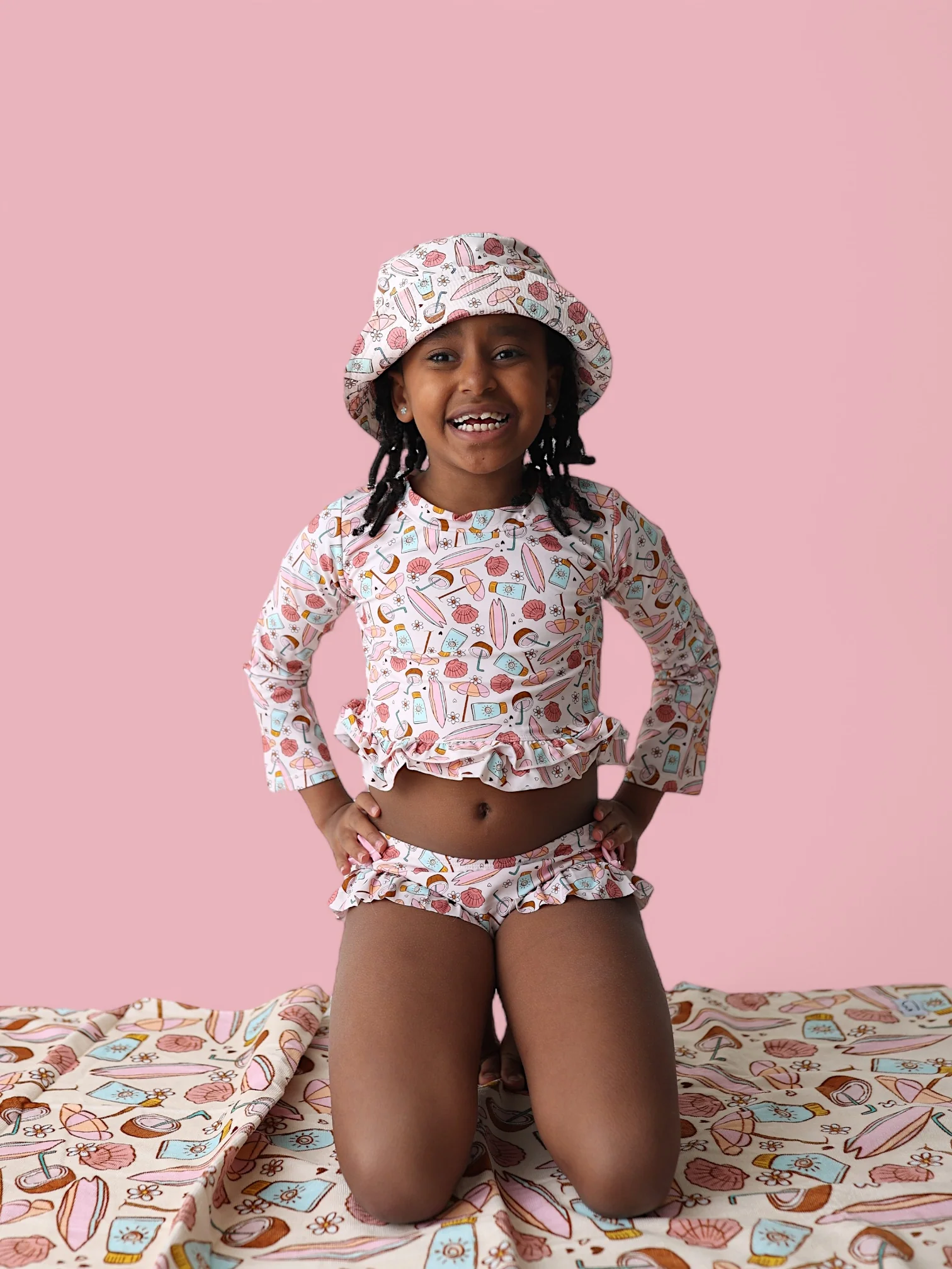 FUN IN THE SUN DREAM TWO-PIECE RASH GUARD RUFFLE SWIM SUIT - Image 21