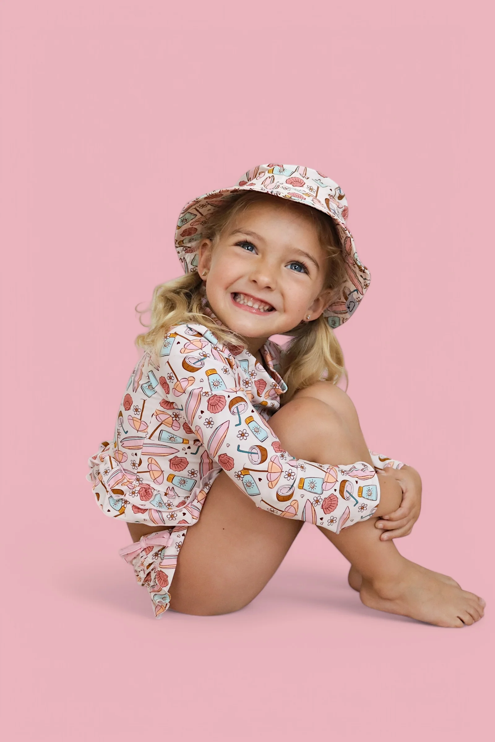 FUN IN THE SUN DREAM TWO-PIECE RASH GUARD RUFFLE SWIM SUIT - Image 3